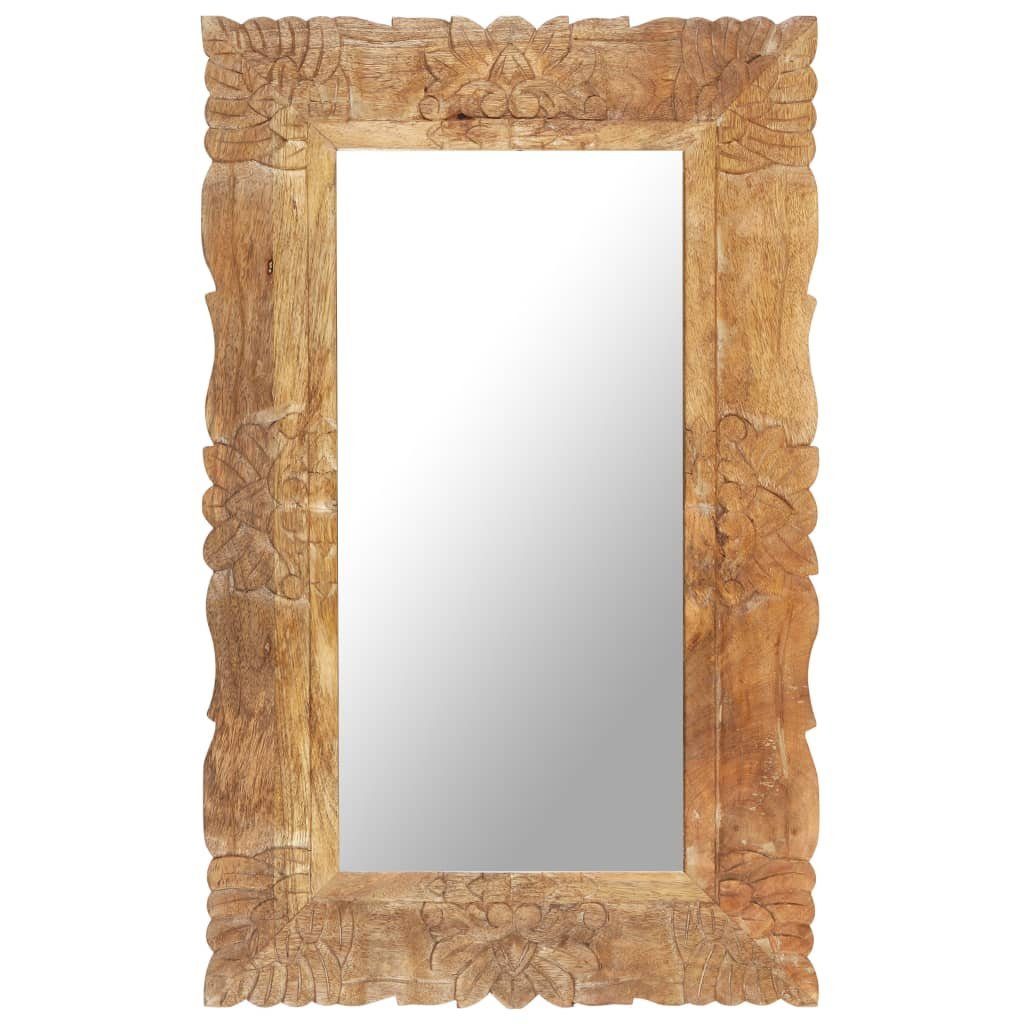 vidaXL Spiegel 80 x 50 cm Wandspiegel Dekoration eckig Spiegel 80x50 cm Massivholz Ma