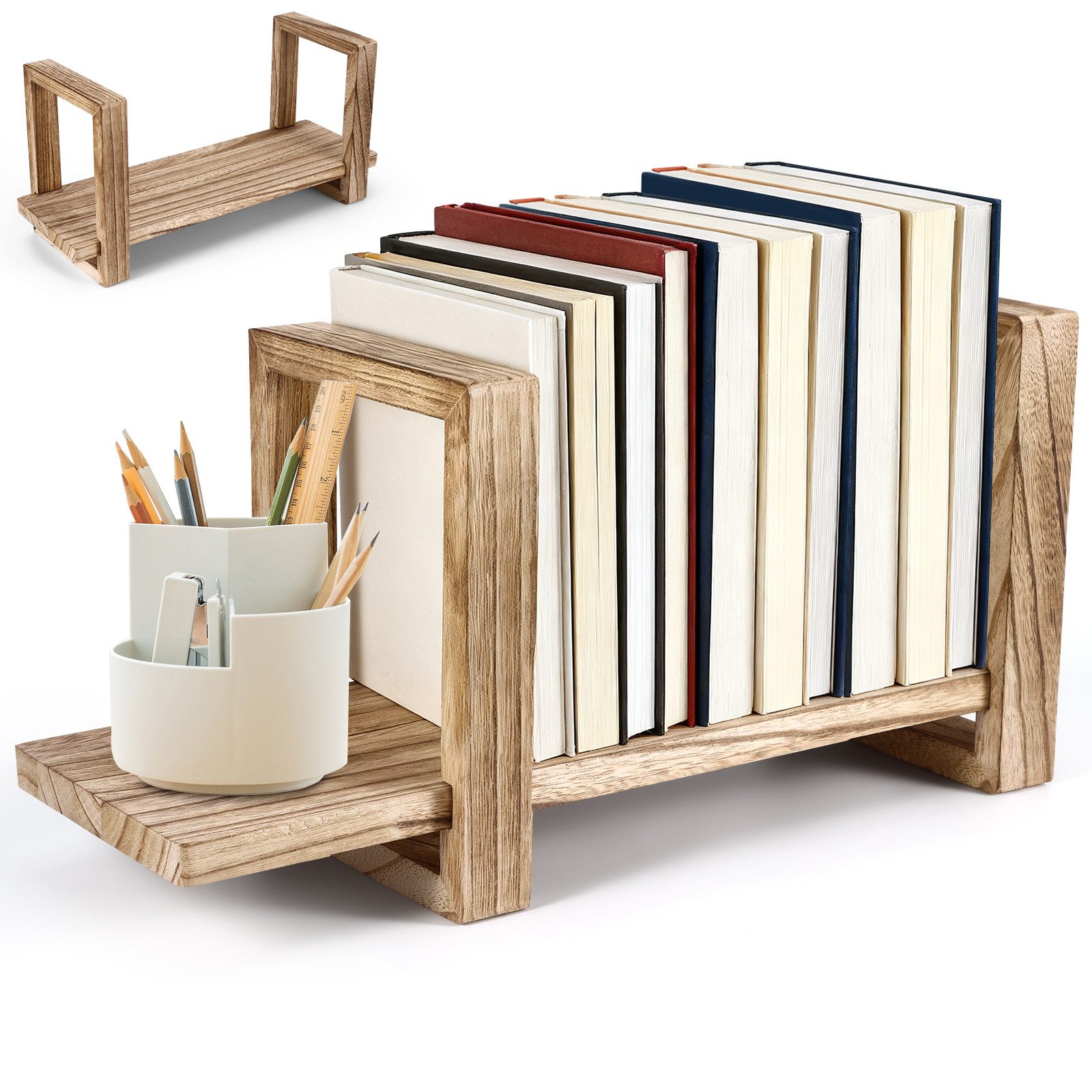 BlingBin Bücherregal Verstellbares Desktop-Bücherregal Tischregale Holz Reg günstig online kaufen