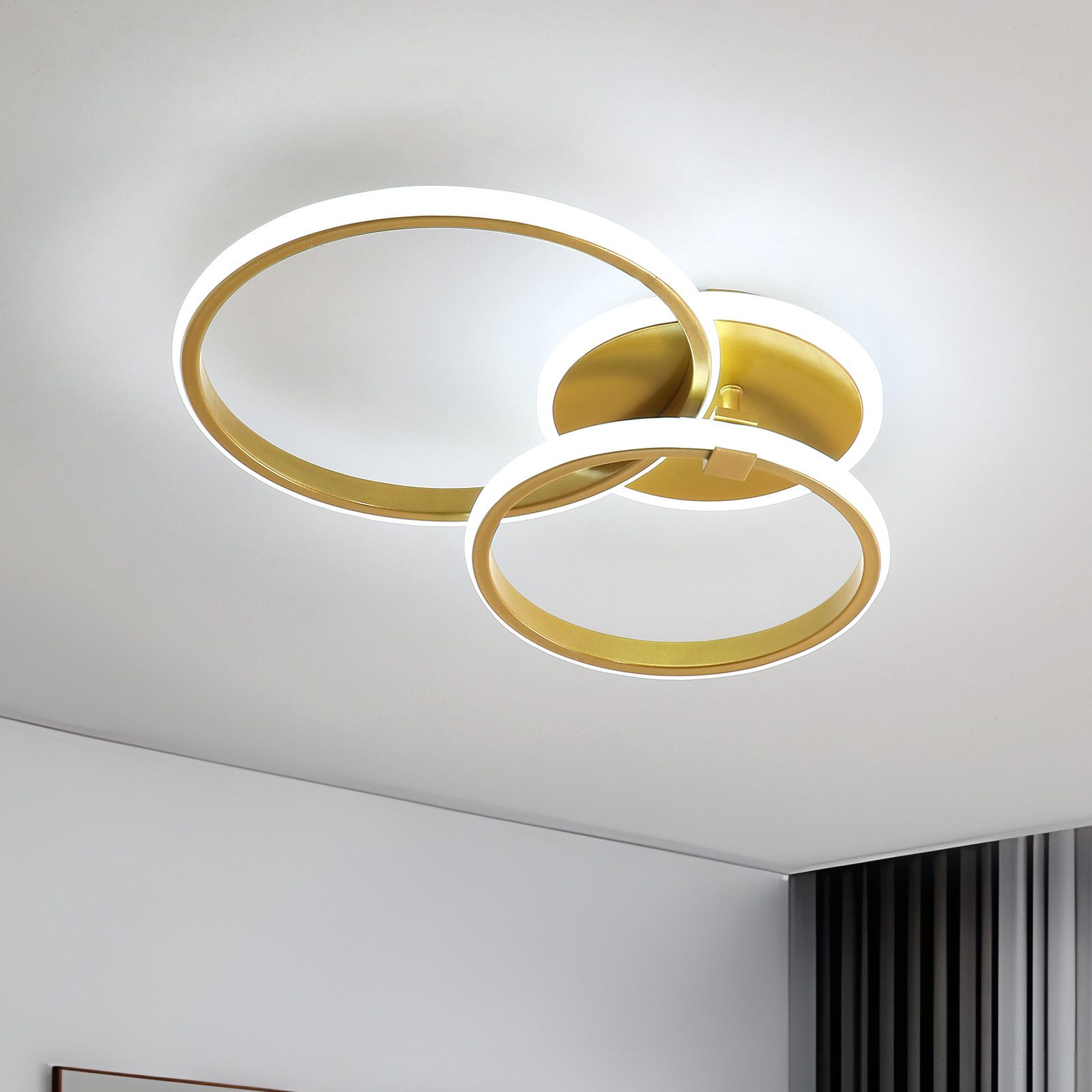 Goeco Deckenleuchte LED Lampe,Doppelkreis-Design, Acryl, 42 günstig online kaufen