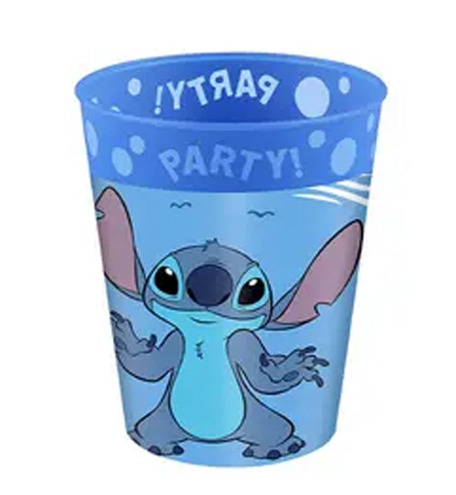 Lilo & Stitch Trinkflasche 4x Disney Lilo und Stitch Angel Premium-Kunststoffbecher-Set 250ml, Mikro-Premium-Kunststoffbecher-Set 4 Stk