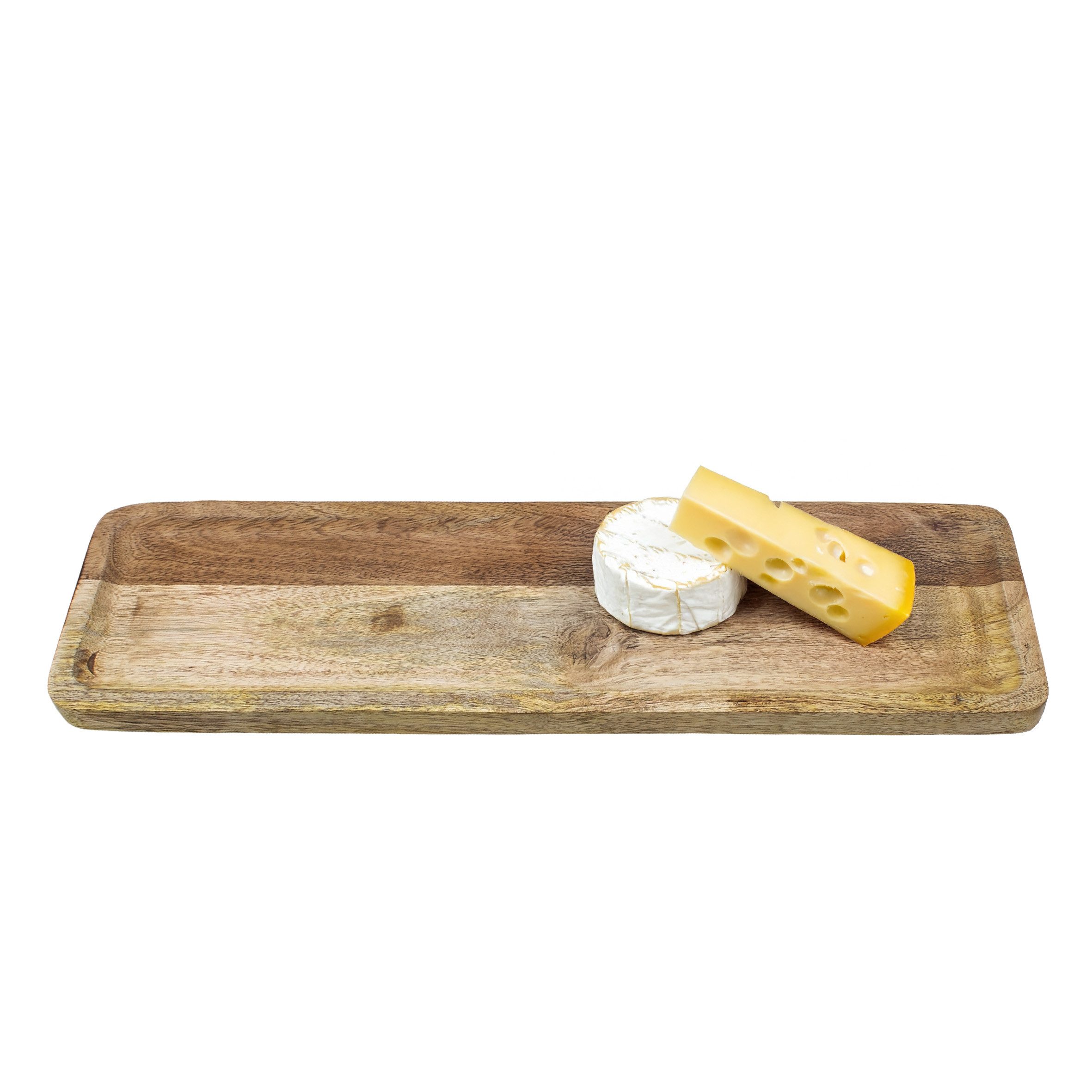 Spetebo Tablett XXL Mango Servierplatte lebensmittelecht - 61 x 17 cm, Mangoholz, (Anzahl, 1-tlg., Stück), mit Anti-Rutsch-Pads