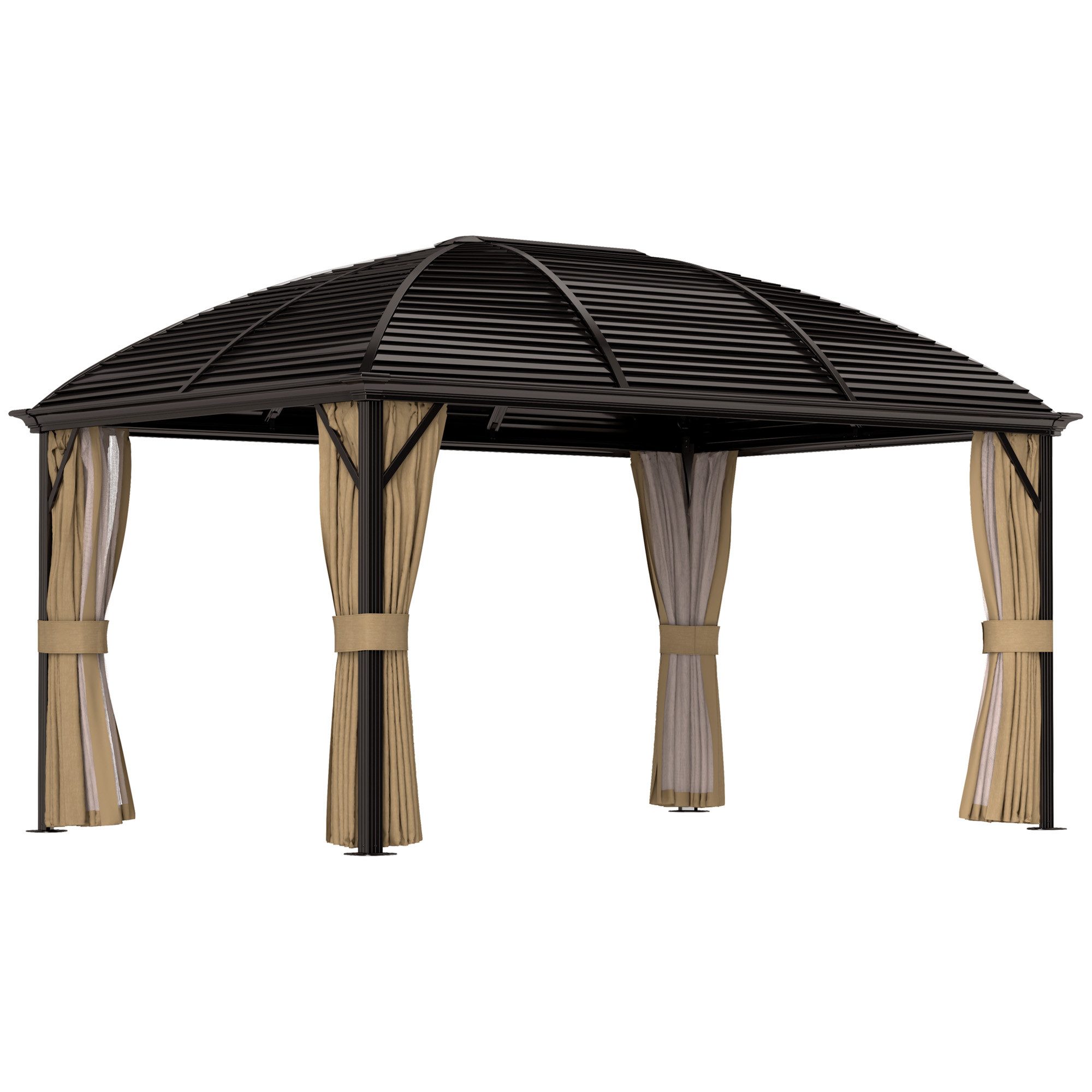 Outsunny Pavillon mit Hardtop, 4x3 m, günstig online kaufen