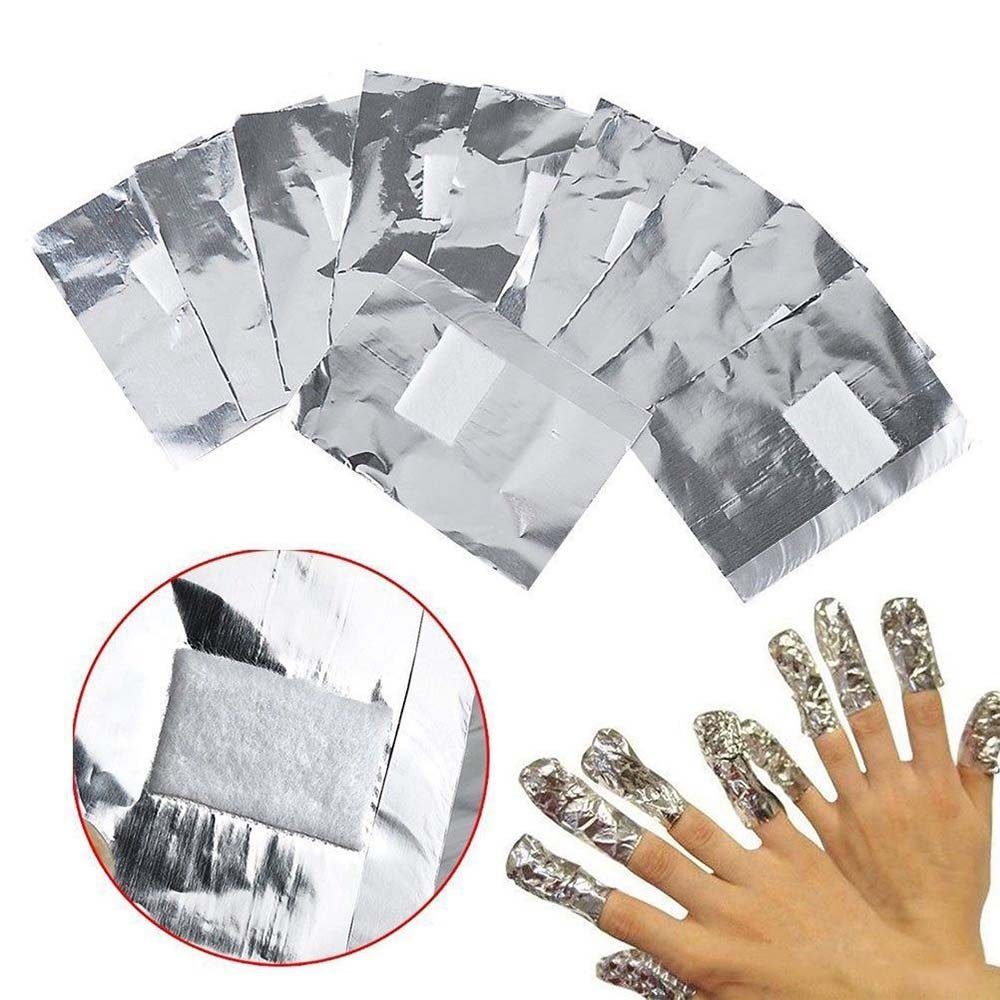 Wraps Aluminiumfolie Nail Hilfsmittel, 200-tlg. Nagellackentferner Remover Polish mit CTGtree Pads