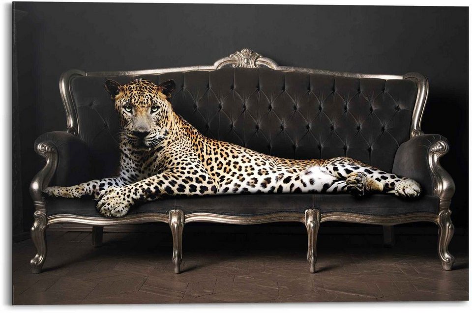 Reinders! Wandbild Wandbild Leopard Chic Panther - Liegend - Luxus - Relax,  Leopard (1 St)
