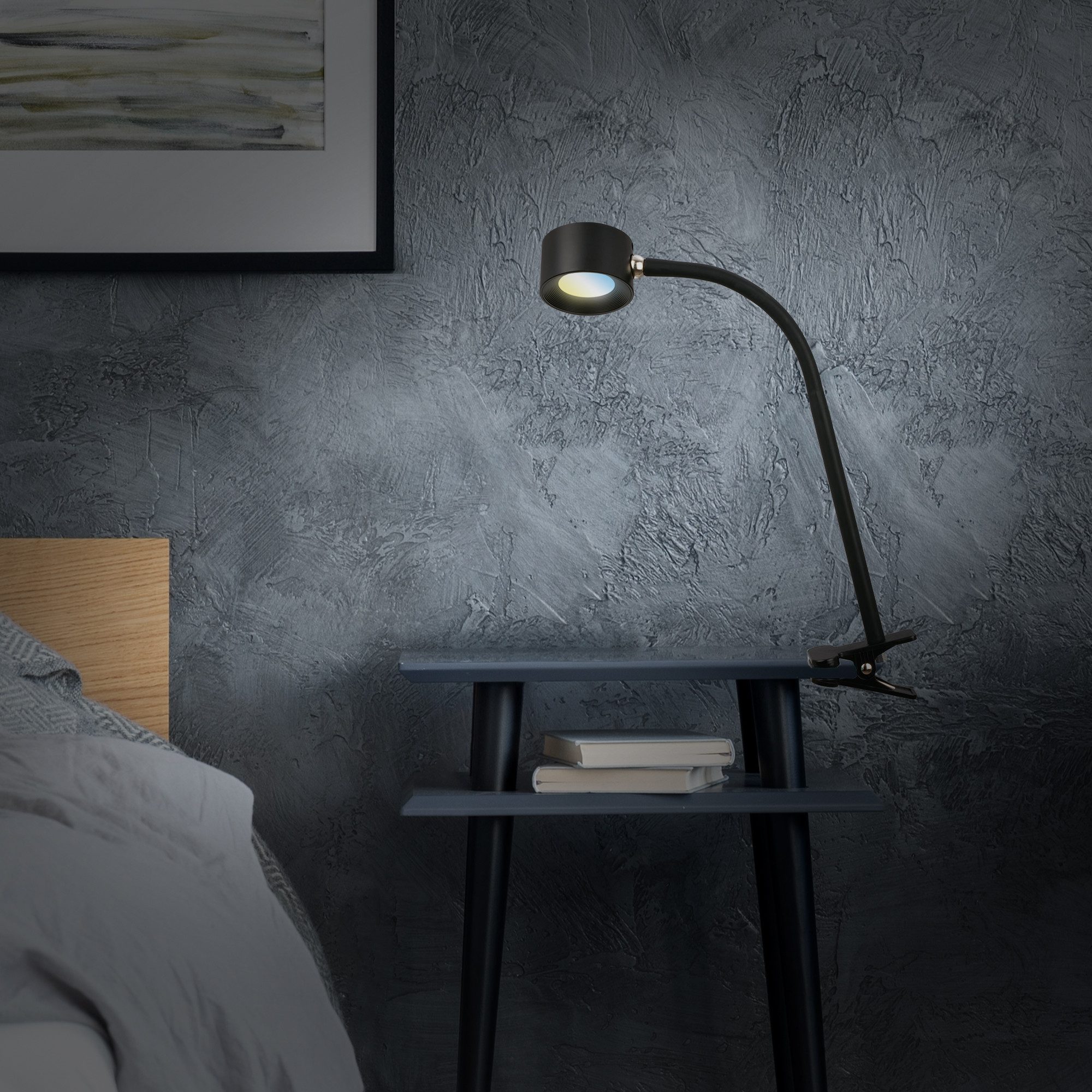 Briloner Leuchten Tischleuchte LED Tischlampe Schreibtischlampe Büro Leselampe, LED fest integriert, 2700K - Extra - Warmweiß, LED Schreibtischlampe 44 x 7,5 x 24 cm Schwarz 3 W Leselampe Büro