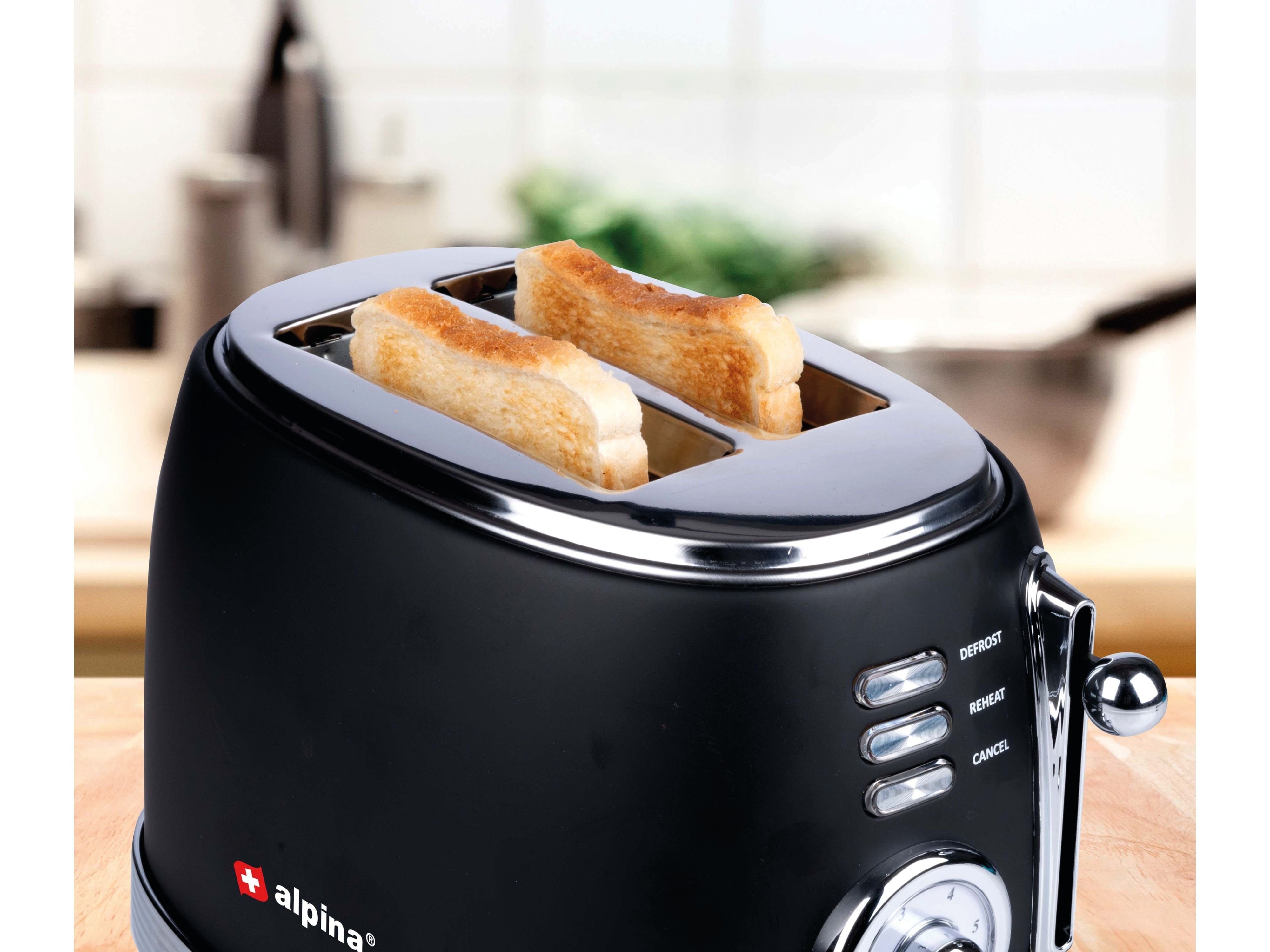 Alpina Toaster ALPINA Toaster, 850 W, schwarz Scheibentoaster, 2