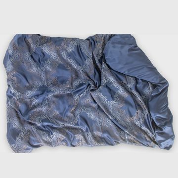 Bettbezug Seidenjacquard-Bettbezug aus reiner Maulbeerseide, Deep Blue & Blue, orignee, 100% Seide: hypoallergen und schlaffördernd