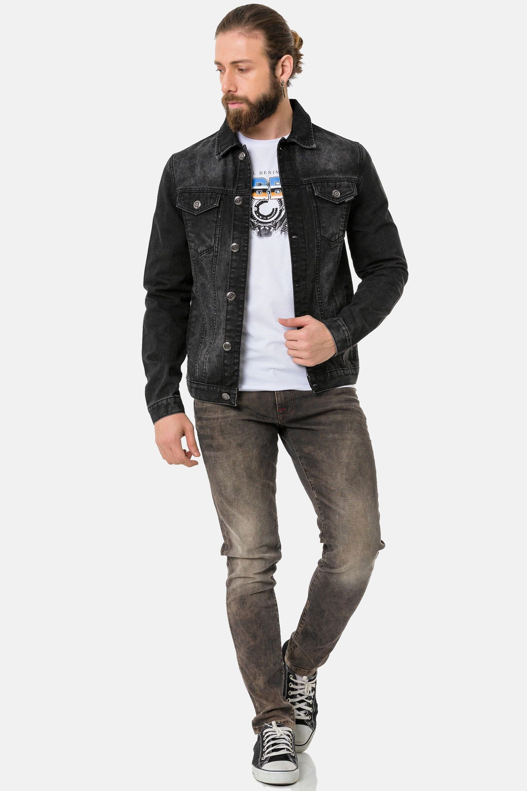 Cipo & Baxx Jeansjacke CJ289 mit Knopfleiste – Bild 5 von 5