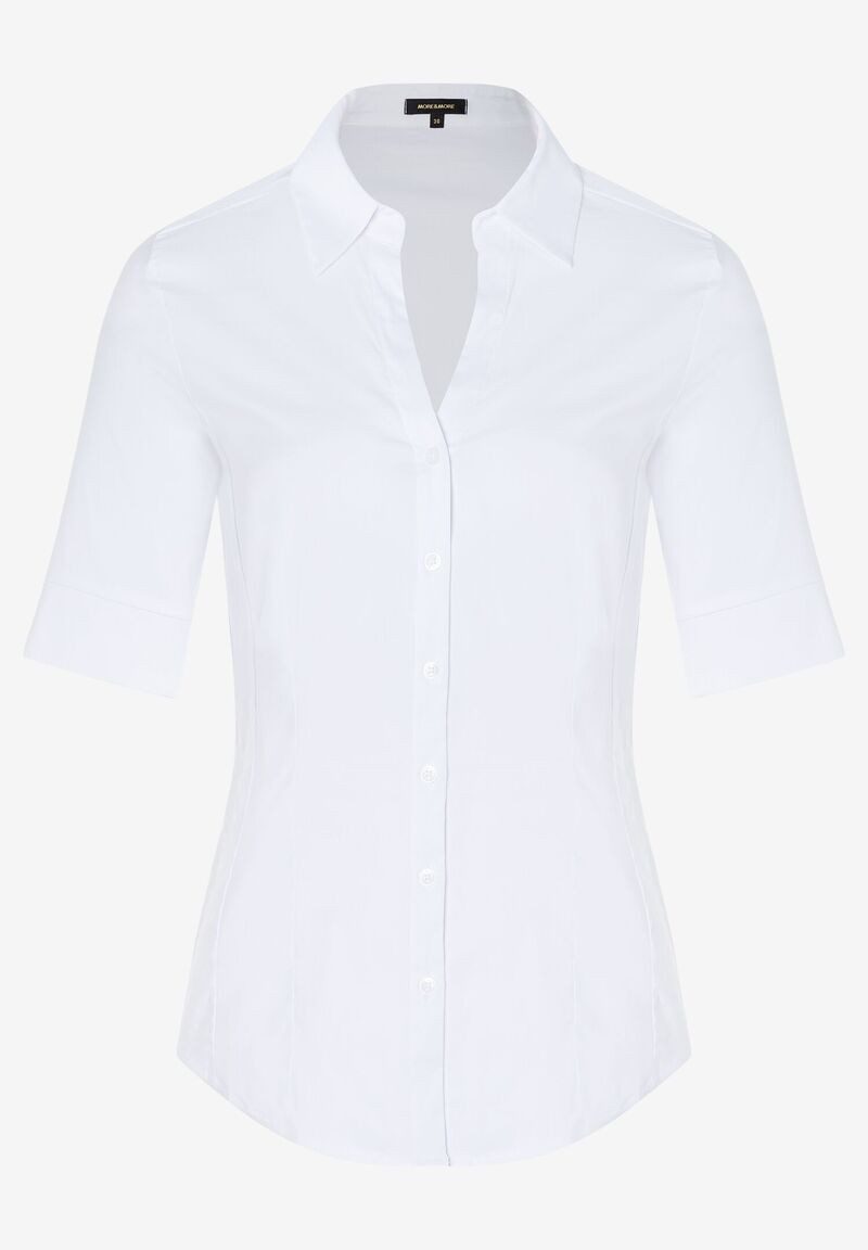 MORE&MORE Kurzarmbluse Cotton Stretch Blous günstig online kaufen