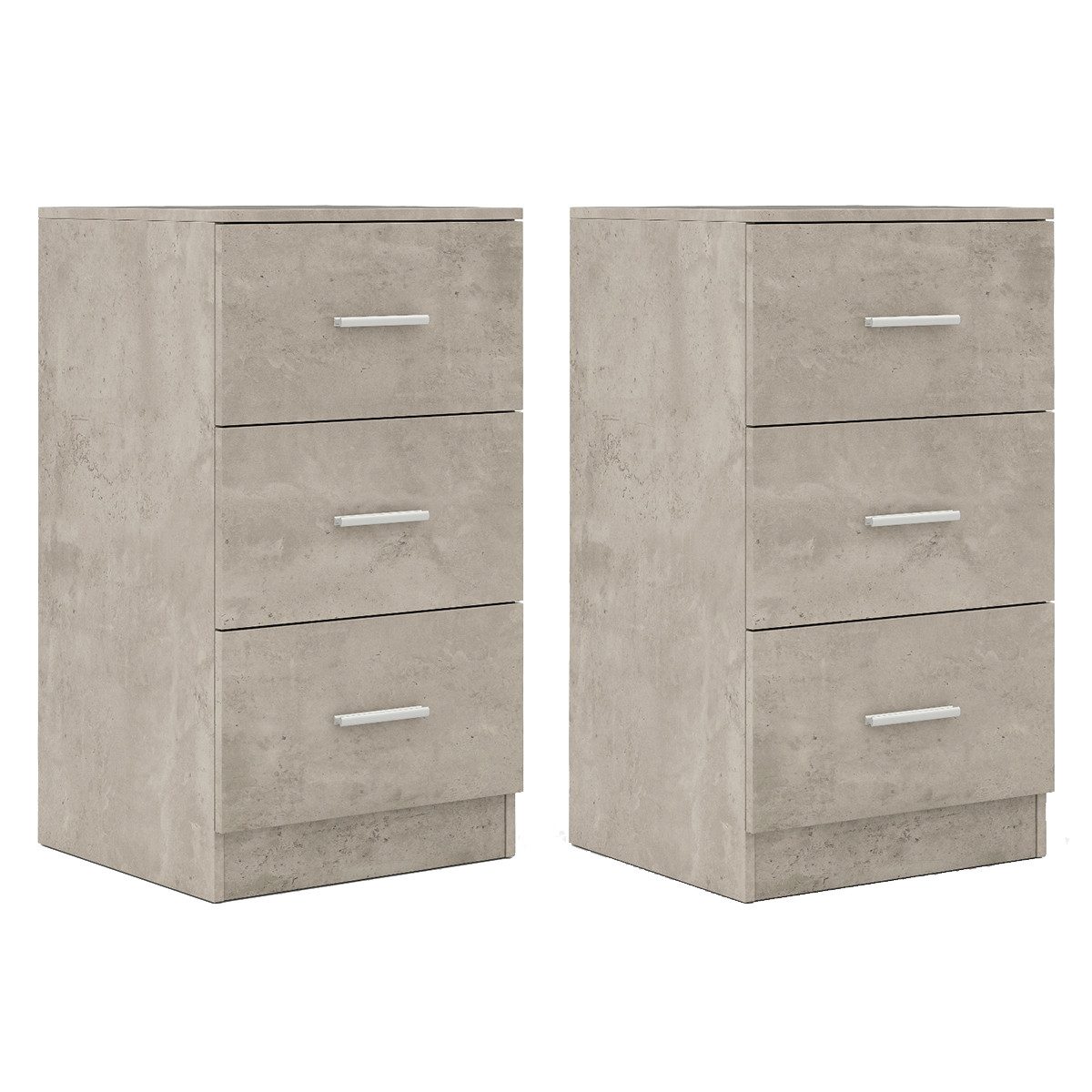 COSTWAY Nachttisch (2-St), mit 3 Schubladen, Büroschrank Beistelltisch 37x3 günstig online kaufen