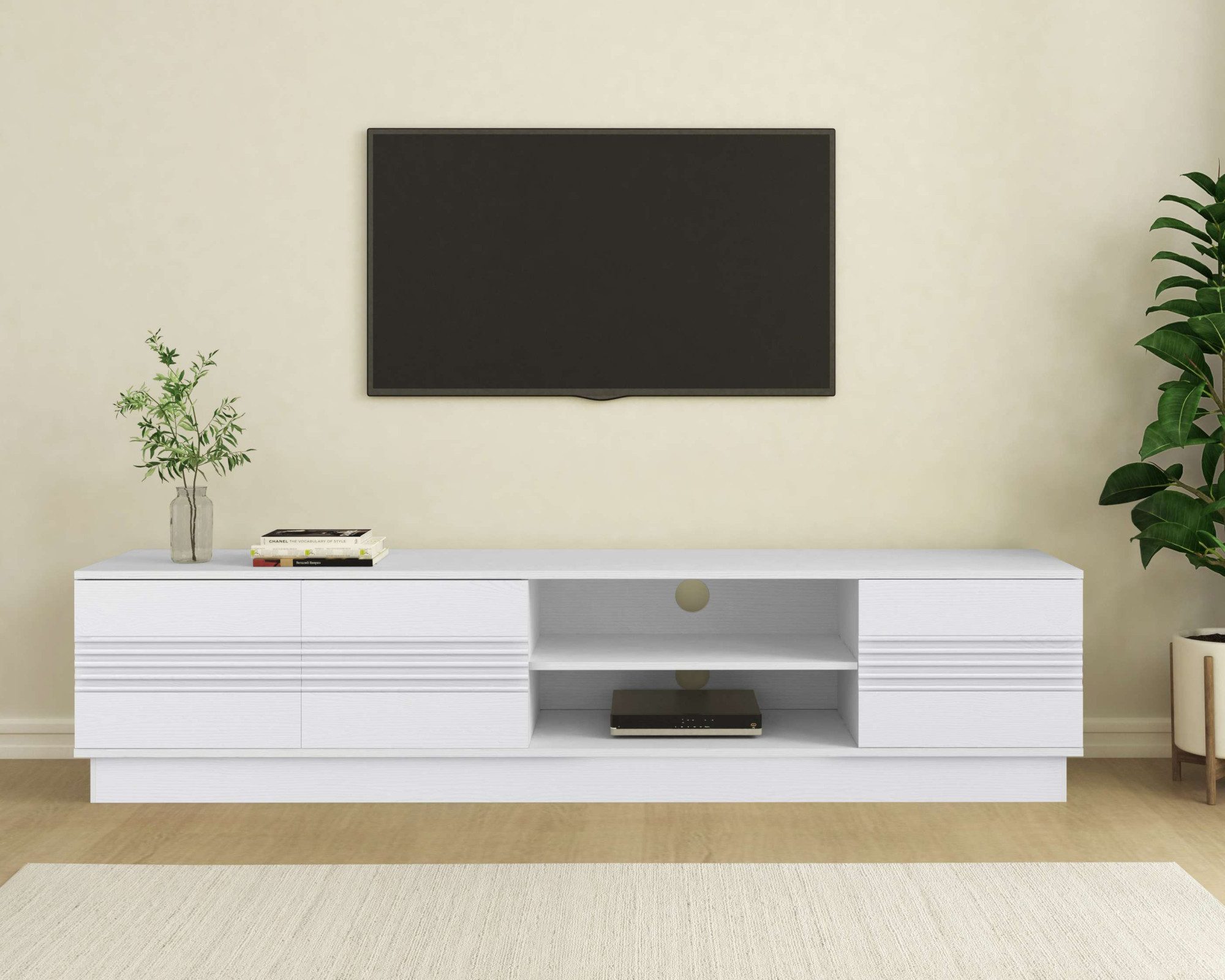OTTO home Lowboard Angers, Lowboard mit Push-to-open und Kabeldurchführung, Breite 200 cm
