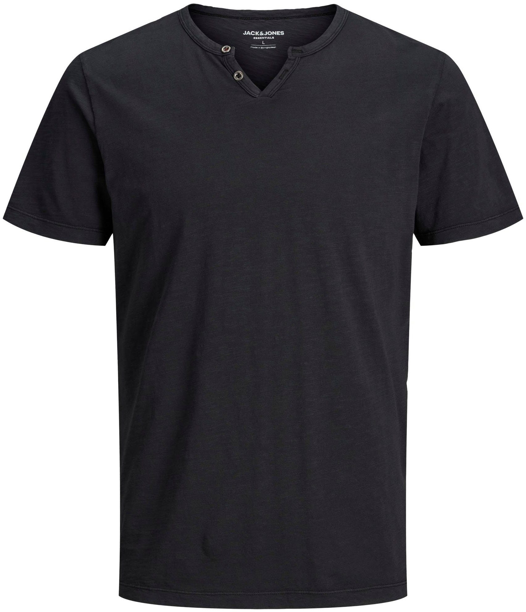 & TEE T-Shirt schwarz NECK Jack Jones SPLIT