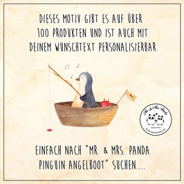 Badematte Pinguin Angelboot - Weiß - Geschenk, Duschmatte, Geschenkidee Liebesk Mr. & Mrs. Panda, Höhe 1 mm, 100% Polyester, rechteckig, Stil-Statement