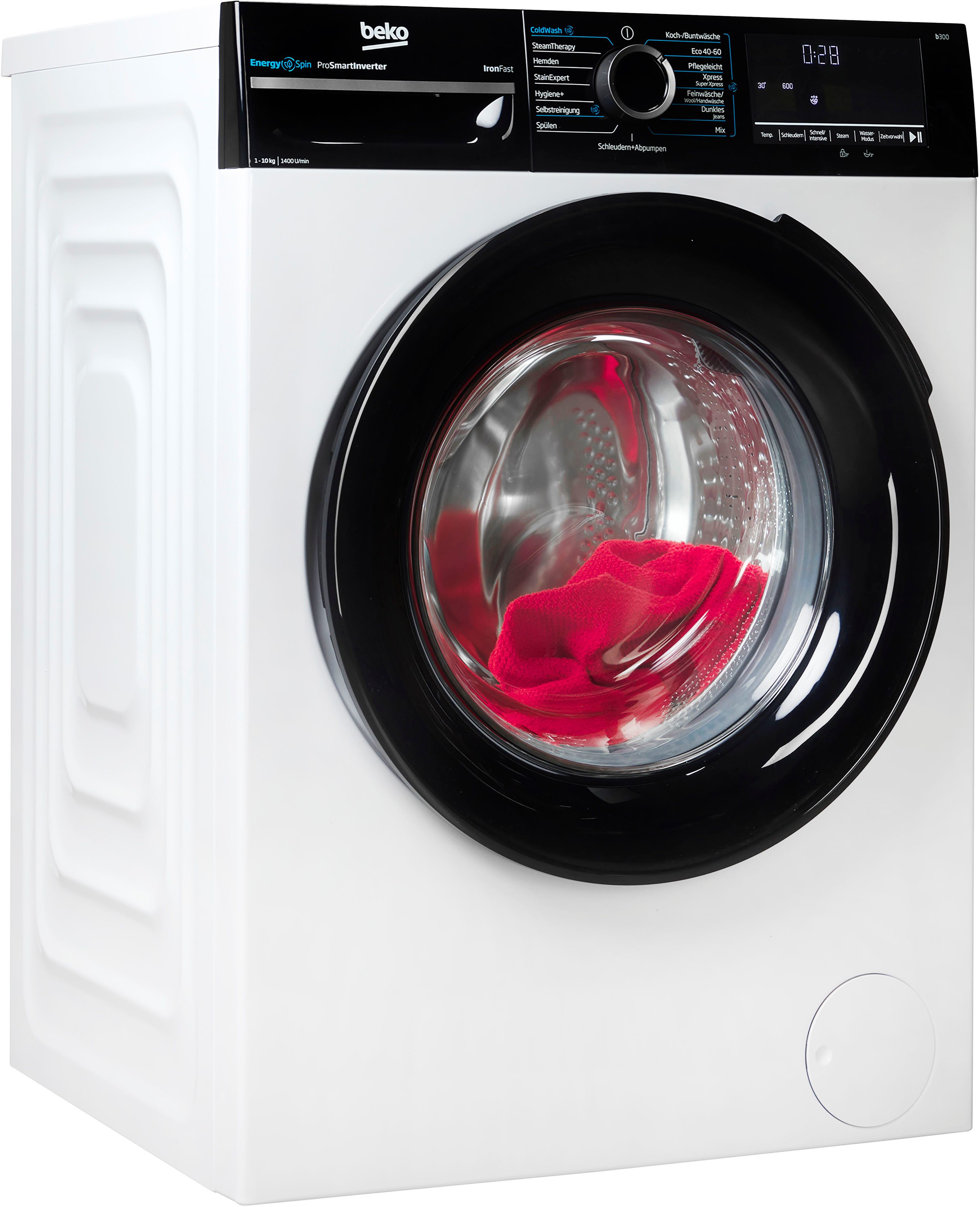 BEKO Waschmaschine BM3WFU41041W, 10 kg, 1400 U/min, Waschen mit EnergySpin: Bis zu 35 % Energie sparen – nicht nur in Eco