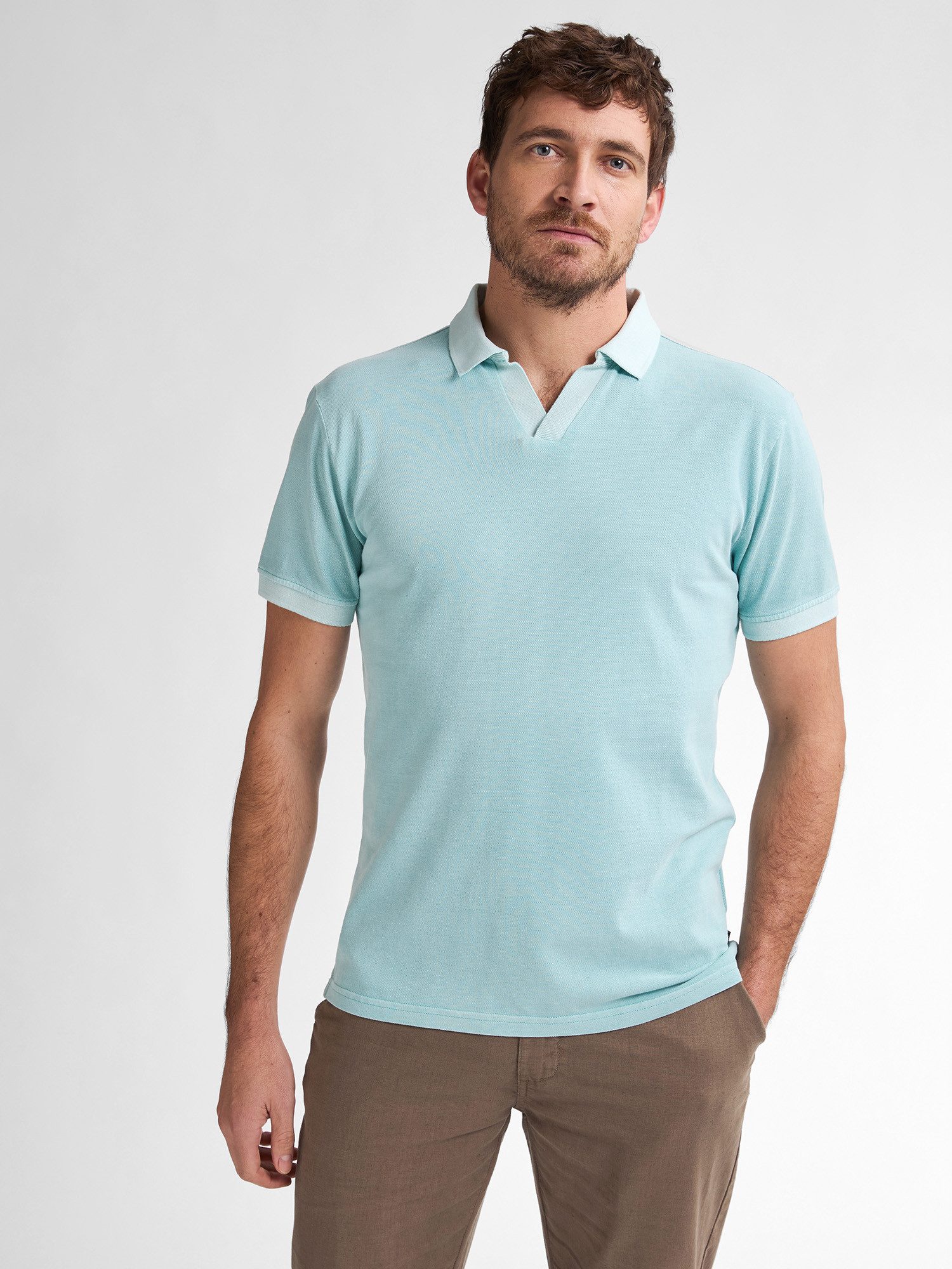 Petrol Piqué Polo Cayside Beige - Größe M günstig online kaufen