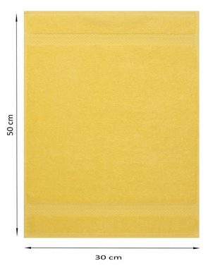 Betz Gästehandtücher 10 Stück Gästehandtücher Premium 100% Baumwolle Gästetuch-Set 30x50 cm Farbe gelb und dunkelrot, 100% Baumwolle