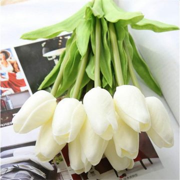 Kunstblumenstrauß 30 Pcs Künstliche Tulpen Real Touch Gefälschter Tulpenstrauß, Fivejoy