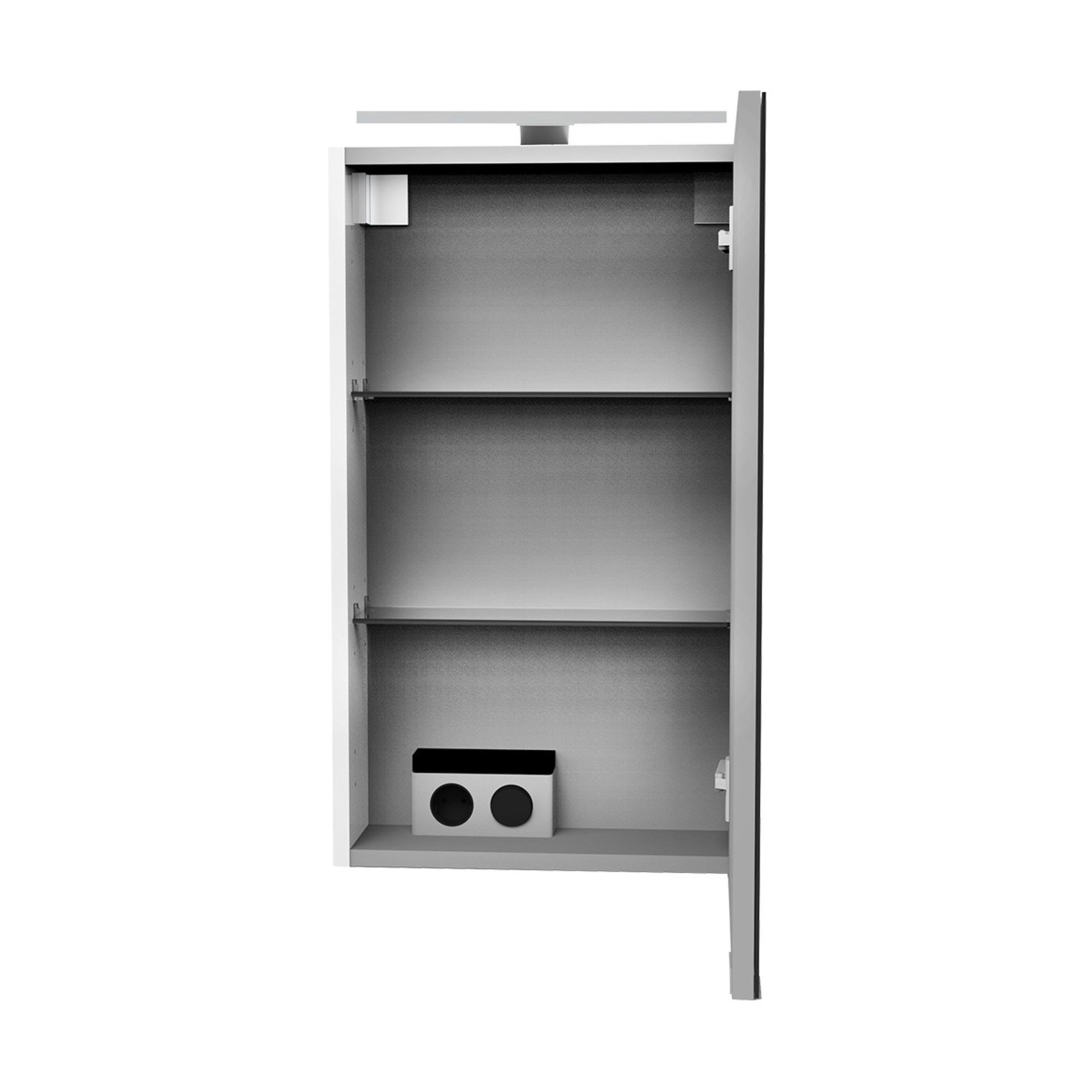 FACKELMANN Badezimmerspiegelschrank SCENO Spiegelschrank mit LED-Beleuchtung – Alibertschrank – Tür rechts