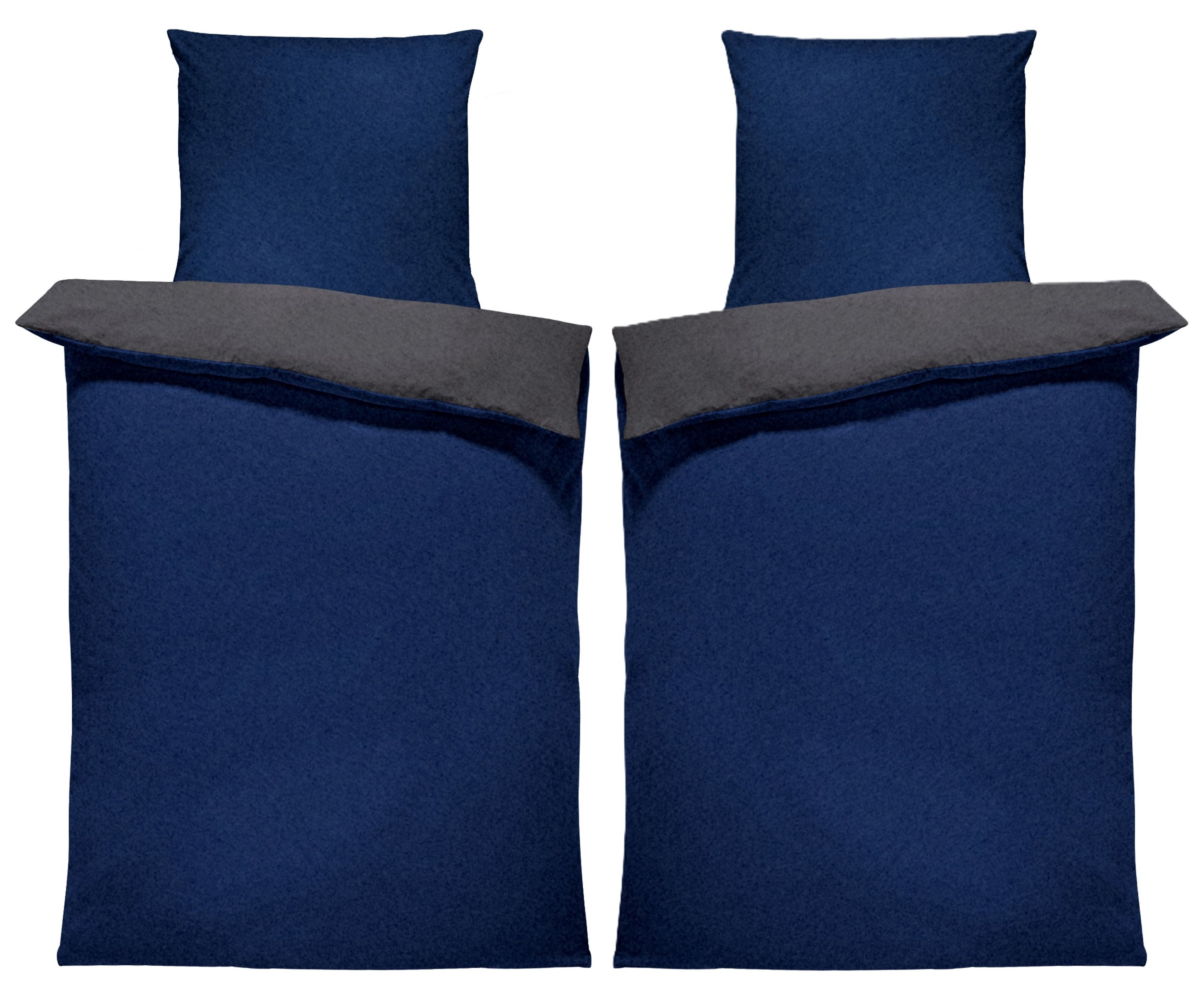 One Home Bettwäsche Doubleface Unifarben, Fleece, 4 teilig, Wende modern, k günstig online kaufen