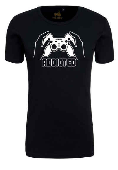 LOGOSHIRT T-Shirt Addicted mit trendigem Gaming-Print