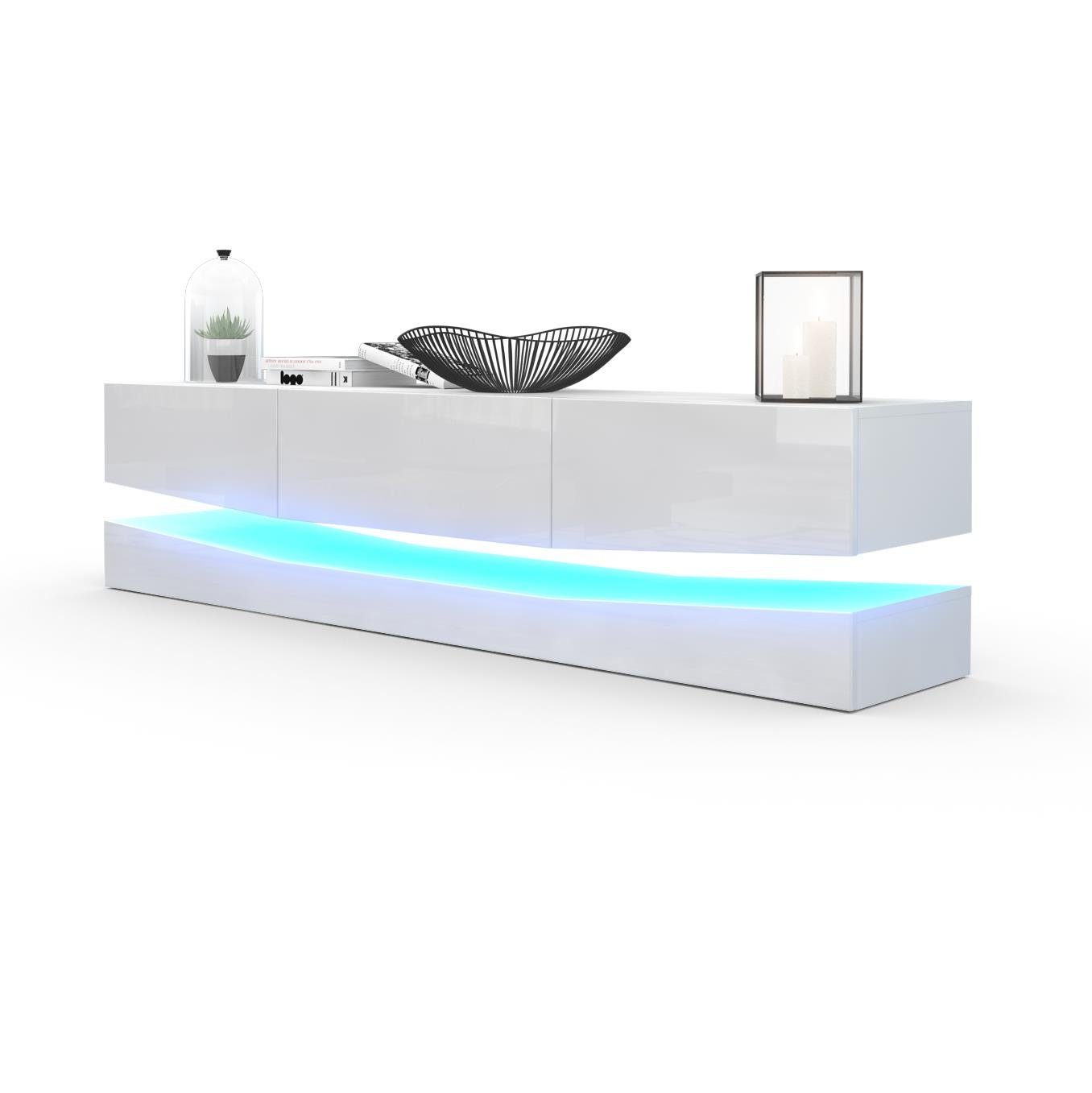 Vladon Lowboard City (TV-Kommode mit Sockelelement, 1 offenem Fach und 3 Sc günstig online kaufen