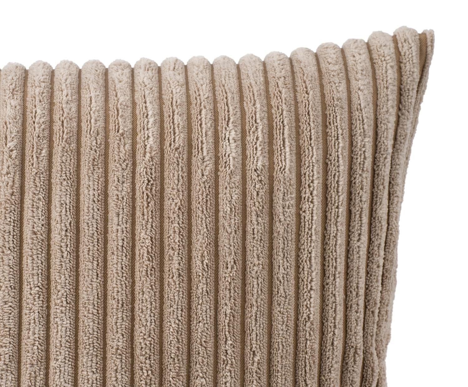 Gözze Kissenhülle ANAFI, 40 x 40 cm, Taupe, Polyester, Cordoptik, (1 Stück) günstig online kaufen