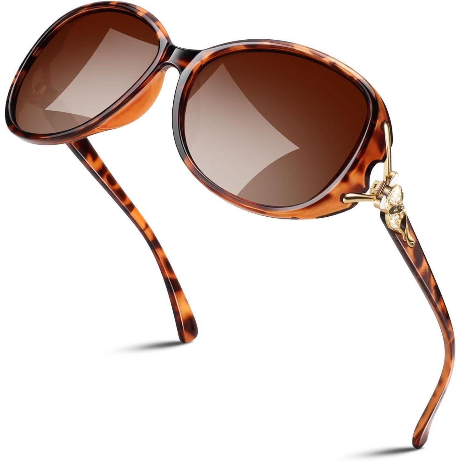 LuxusKollektion Retrosonnenbrille Sonnenbrille Damen Polarisiert Leopard Rahmen Farbverlauf Braun Linse