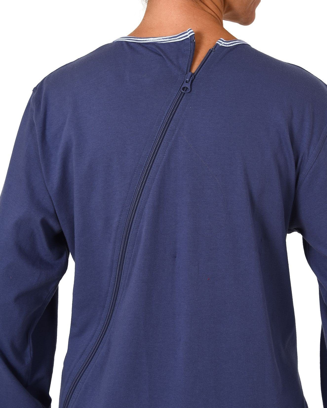 Normann Care Pyjama Damen Pflegeoverall langarm mit Reissverschluss am Rücken und am Bein 60507 – Bild 4 von 5