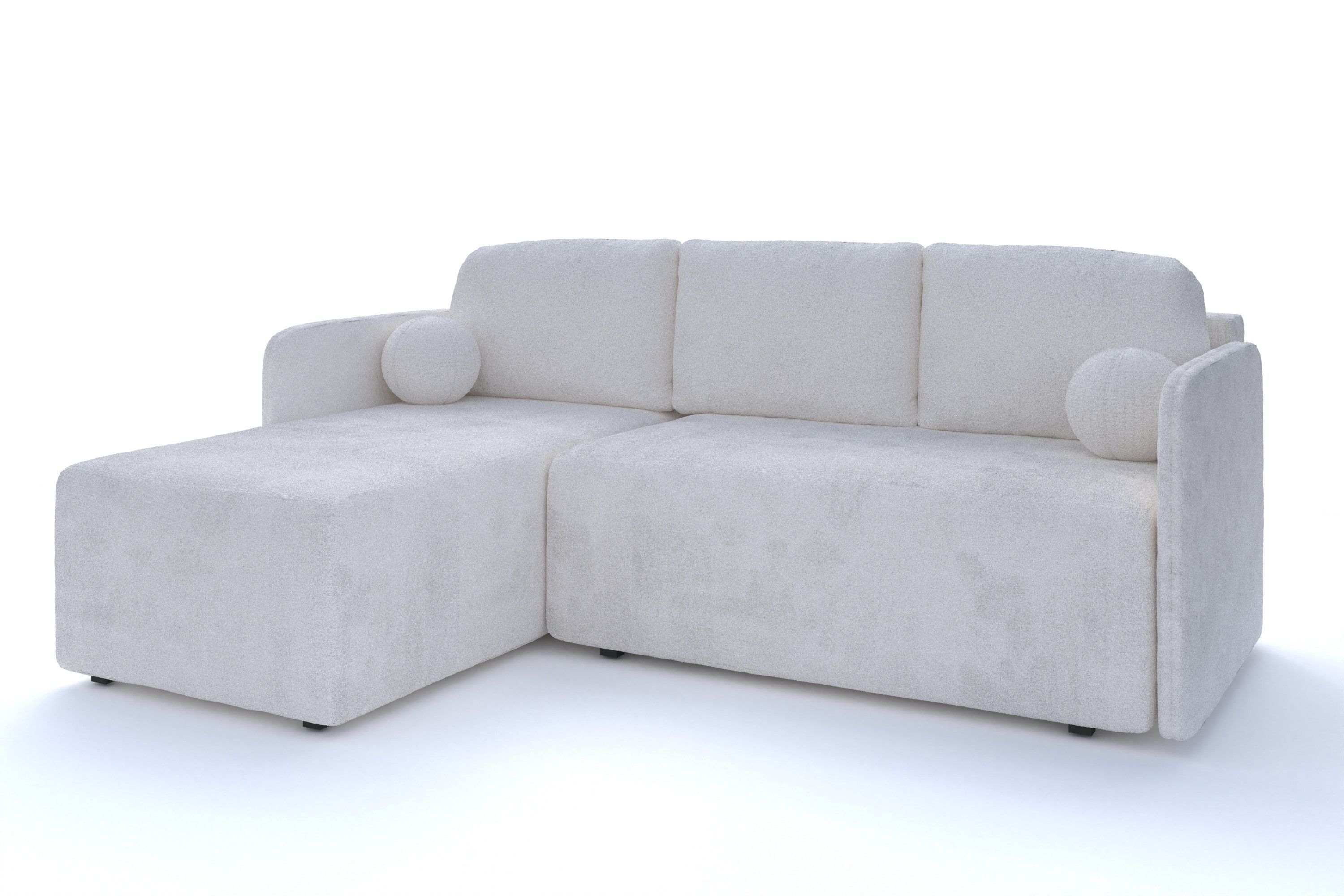 Alpi-Möbel Ecksofa mit Schlaffunktion und Bettkästen GLOOM - 198x123 cm