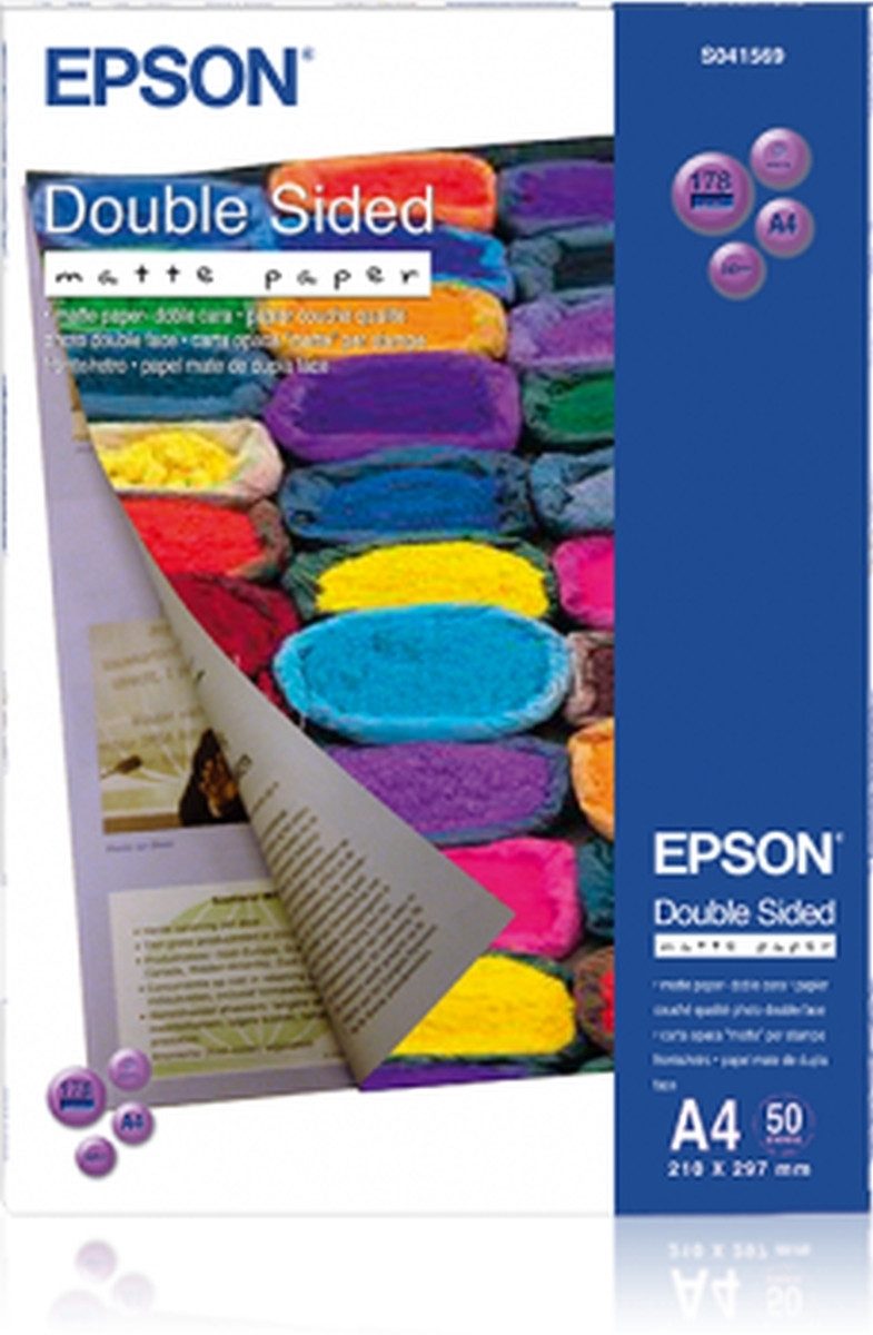 Epson Fotopapier Inkjetpapier S041569 Double-Sided A4 178g/qm weiß matt VE=50 Blatt