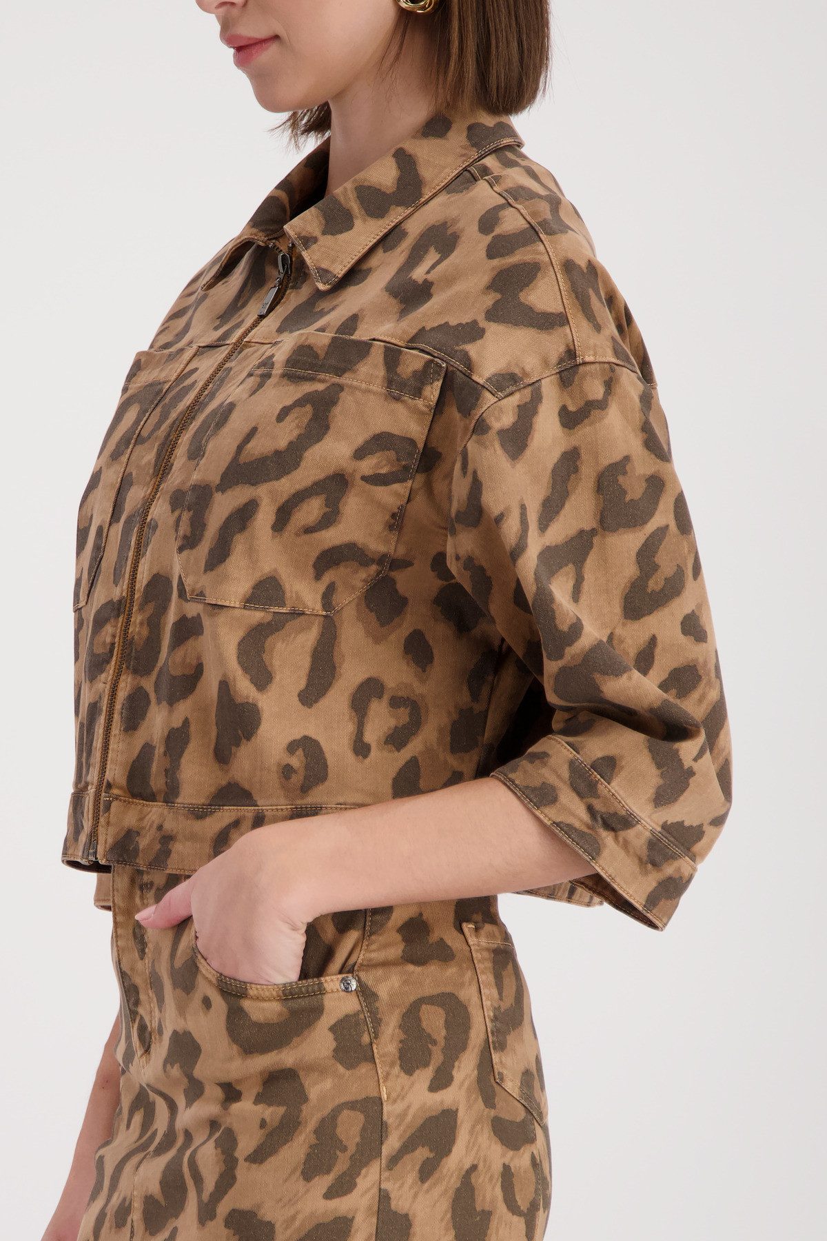 Monari Kurzjacke Leodruck allover Regular fit mit Leo-Print günstig online kaufen