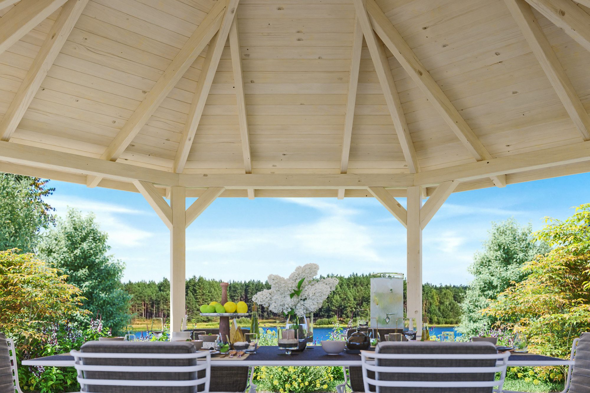 Skanholz Holzpavillon Nice 3, Leimholz, 471 x 471 cm