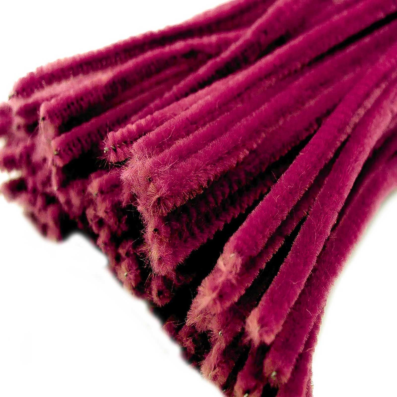 maDDma Basteldraht 20 Draht Pfeifenreiniger 6 mm Длина 30cm CHENILLE Farbe wählbar, fuchsia