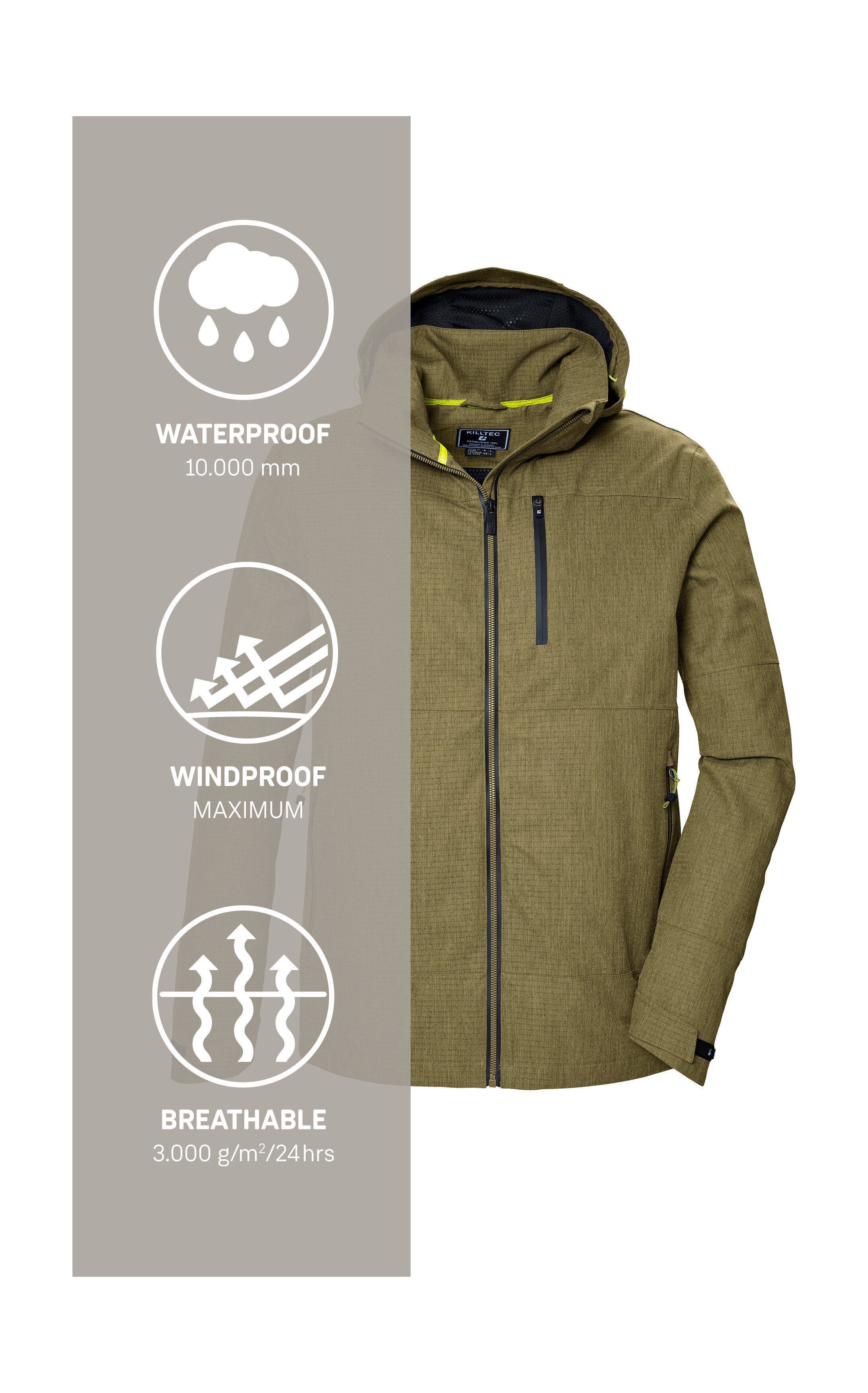 Killtec Outdoorjacke KOS 74 MN JCKT wind- u wasserdicht, atmungsaktiv, PFAS-frei imprägniert