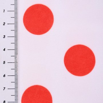 SCHÖNER LEBEN. Stoff Faschingsstoff Polyester Punkte weiß rot 1,5m Breite