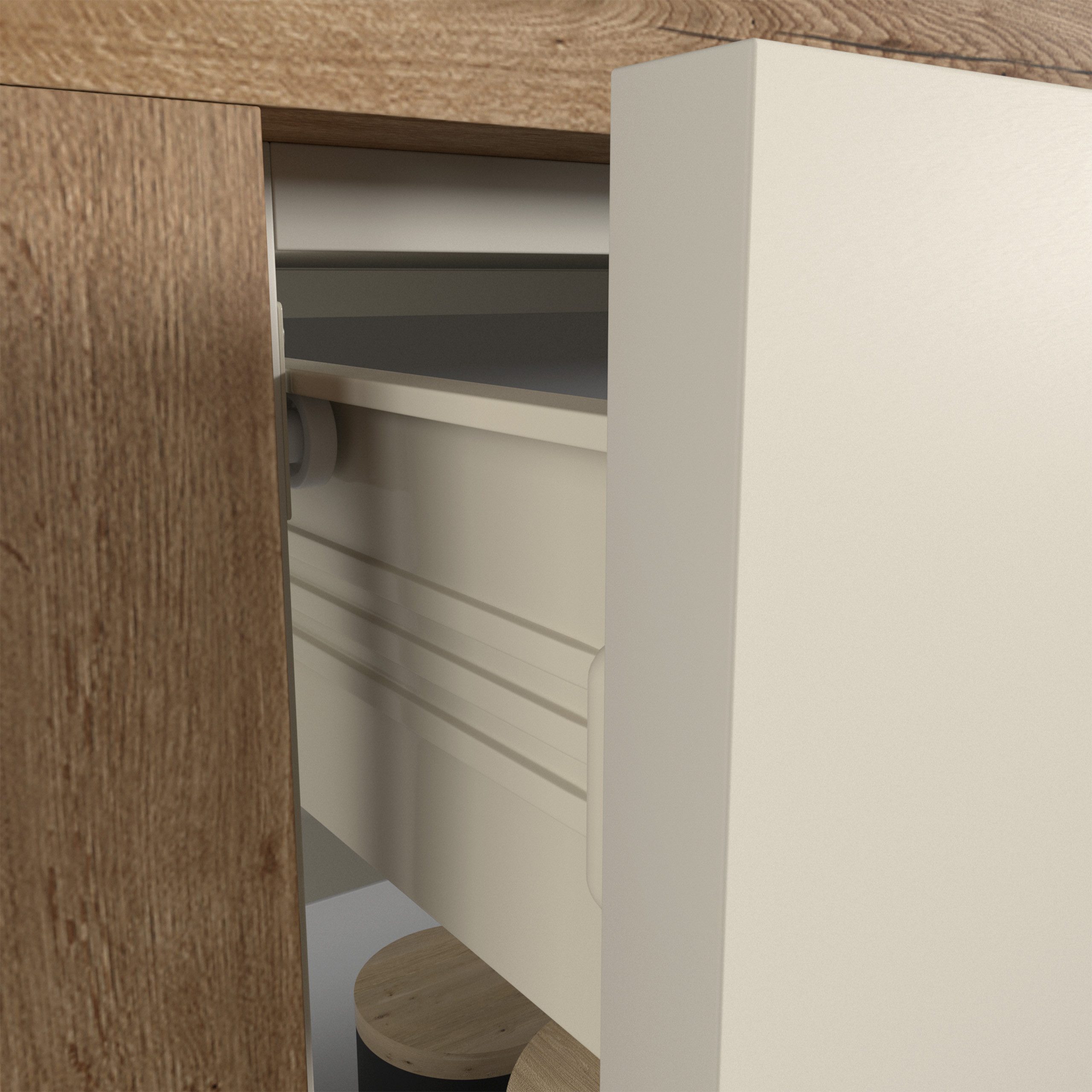 SO-TECH® Schubkasten Schubladensystem Metallbox Zargenhöhe 86 mm cremeweiß, Nennlänge 30 cm – Bild 2 von 5