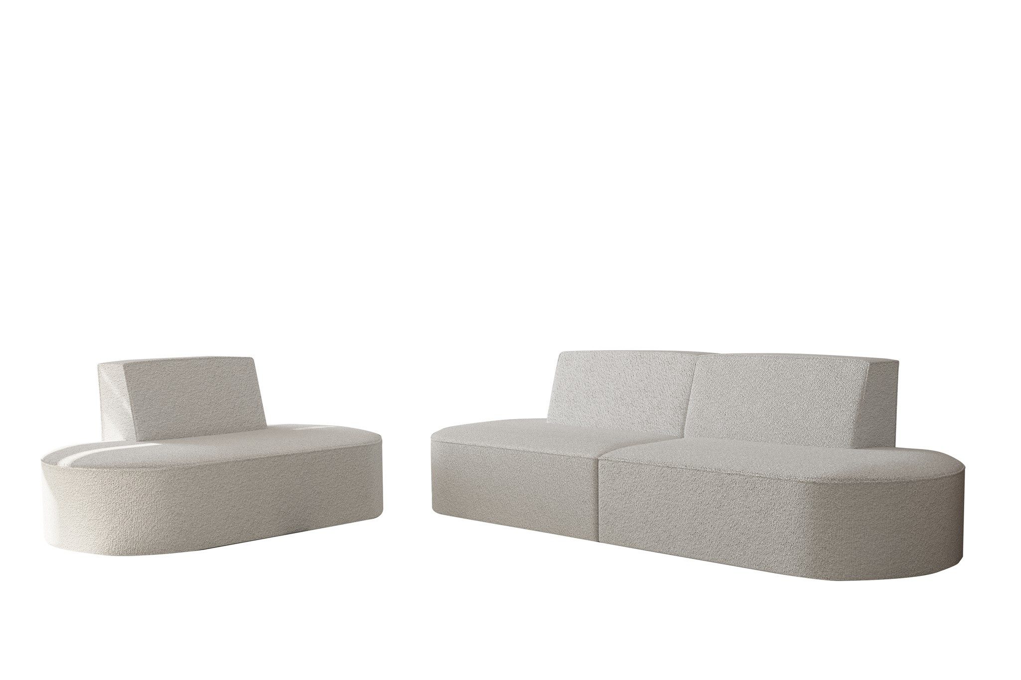 Fun Möbel Polstergarnitur Sofaset Designersofa MILOT 2-1 in Stoff, (Set, 2-tlg), Rundumbezug