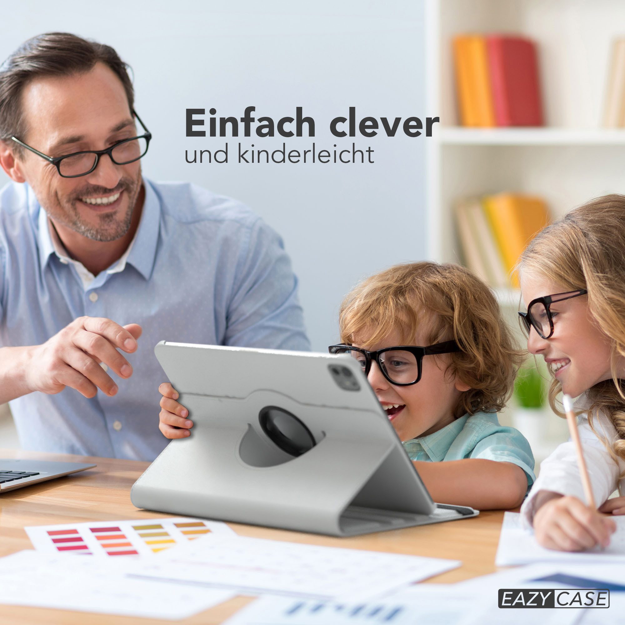 EAZY CASE Tablet-Hülle Rotation Case für Apple iPad Pro 11 (2025) 11 Zoll, Tablet Schutzhülle kratzfest stoßfest drehbar 360 Grad Weiß