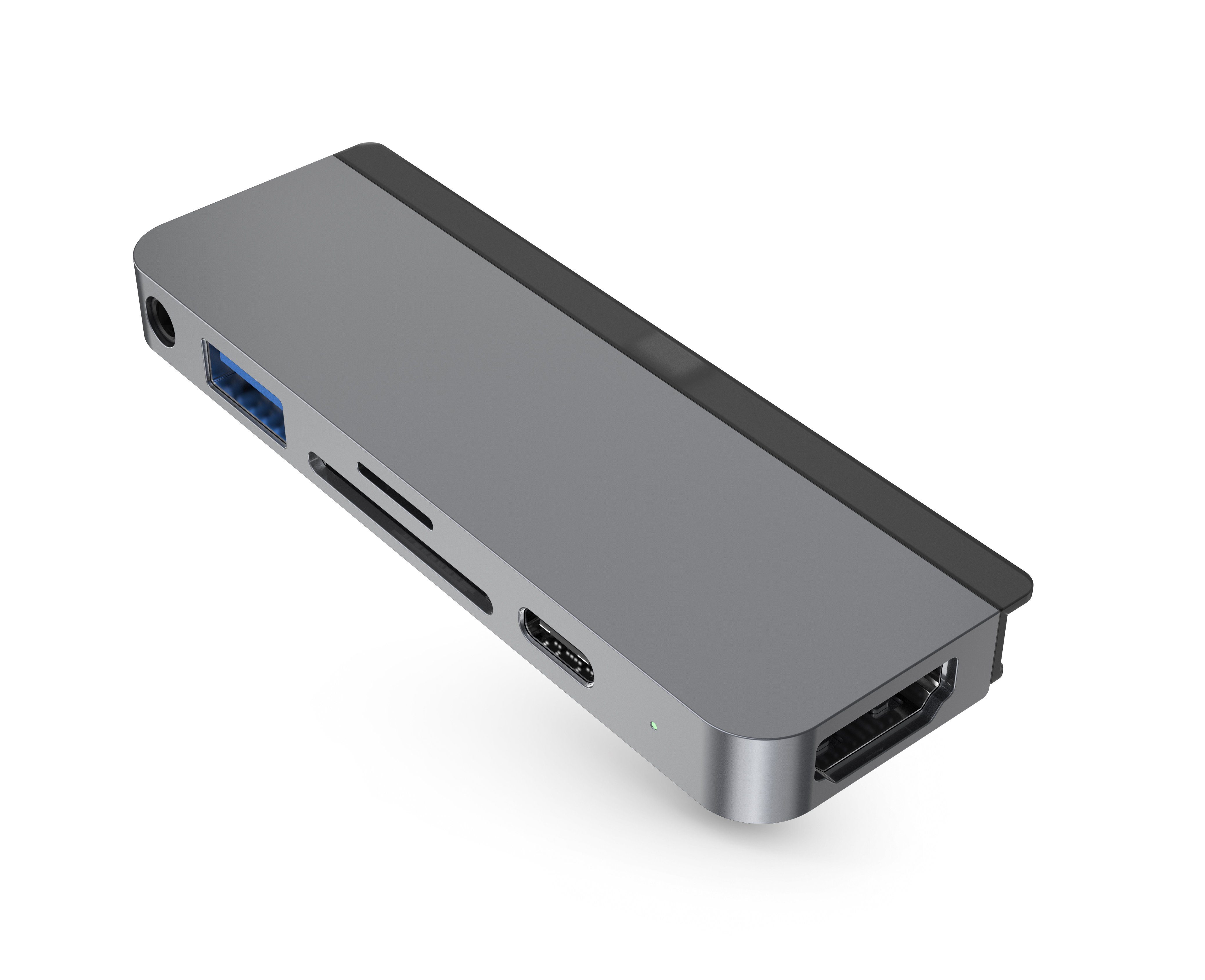 HYPER by Sanho »HyperDrive« Tablet-Adapter USB-C zu HDMI, USB-C, USB 3.1  Typ A, Micro-SD / Micro SDHC / Micro SDXC, SD / SDHC / SDXC, 3,5mm Audio, [ iPad Air 10.9 / iPad