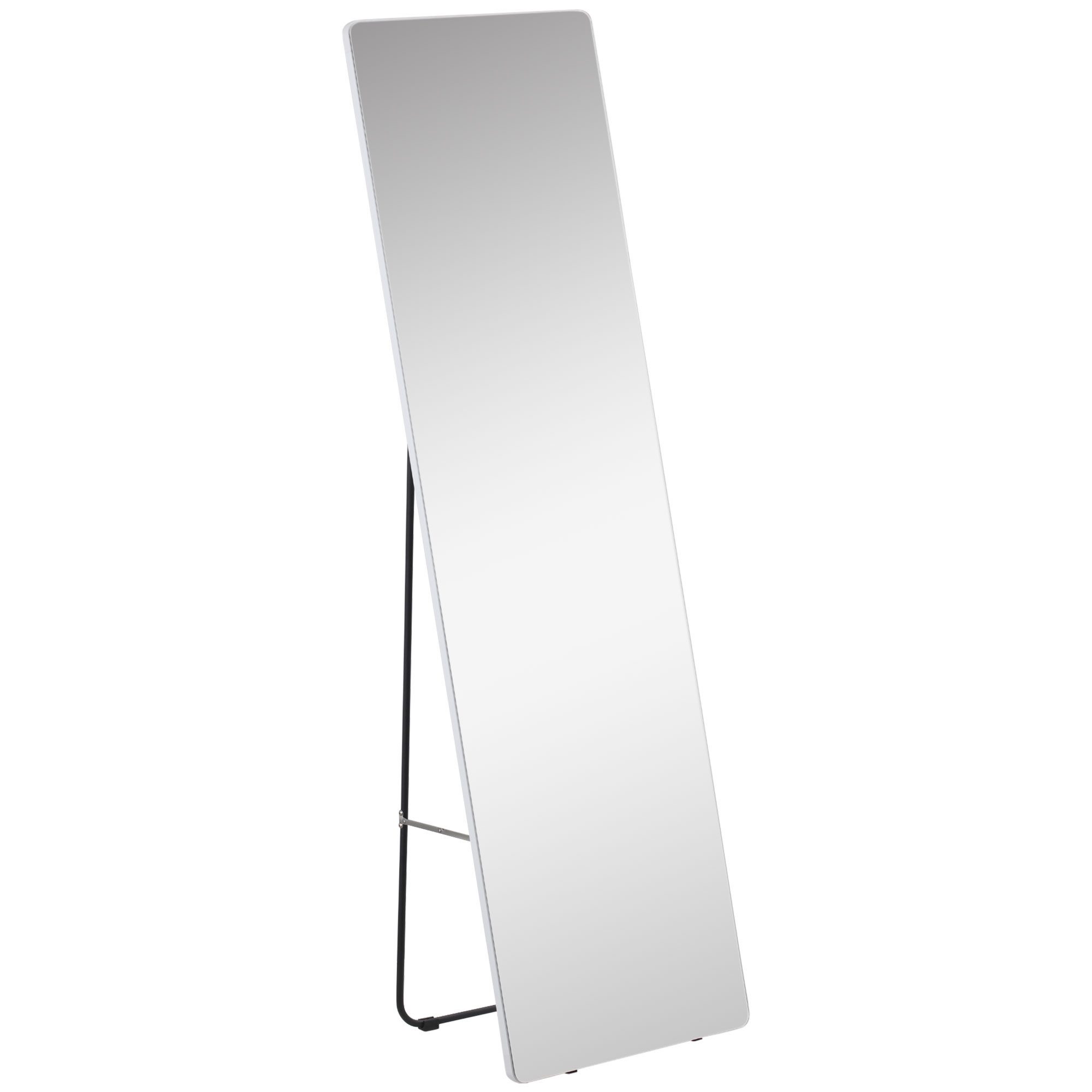 HOMCOM Standspiegel Wandspiegel mit Ständer (Ganzkörperspiegel, 1-St., Stehspiegel), Silber 45 x 37 x 158,5 cm