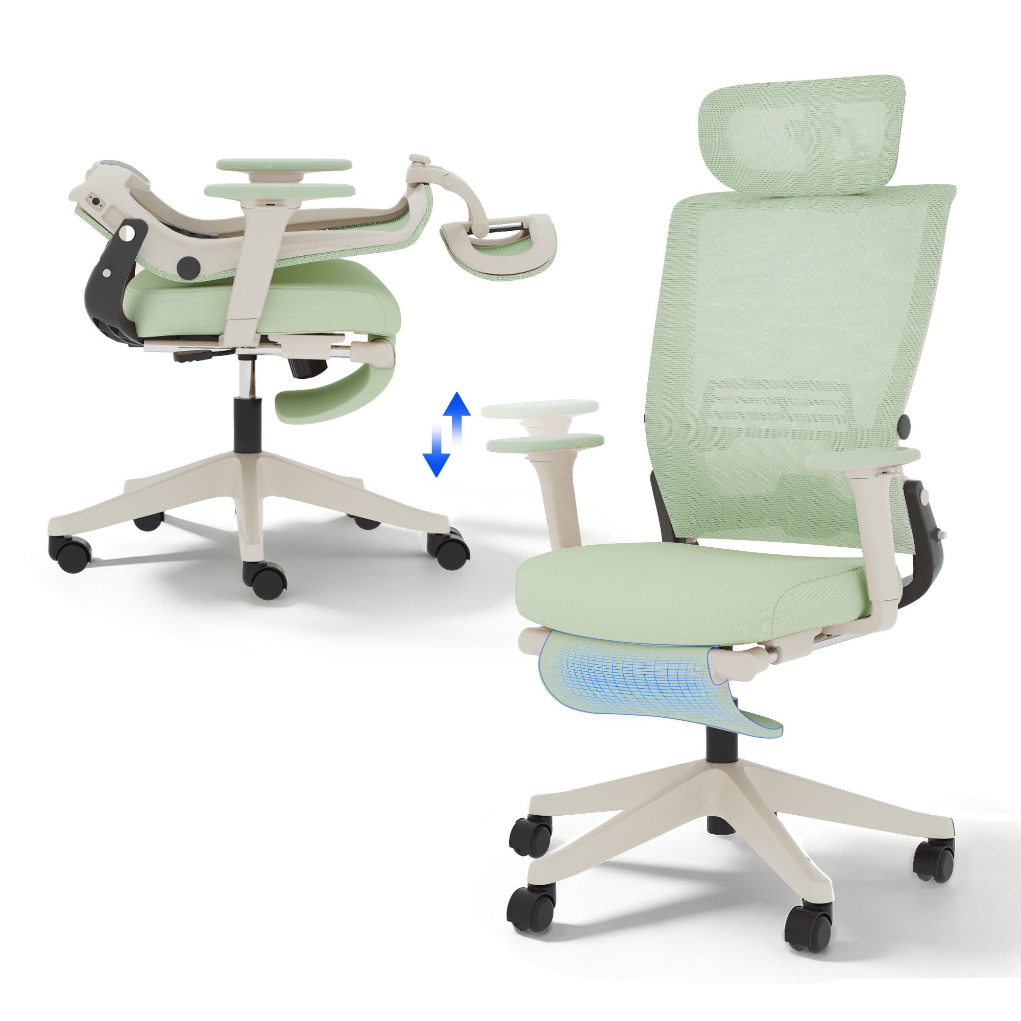 FLEXISPOT Bürostuhl Foldex Ergonomischer Bürostuhl – Ideal für Büro & Mittagspause (2D-Kopfstütze, Schreibtischstuhl mit Fußstütze – Perfekt für Home-Office & Entspannung), Faltbar, in verschiedenen Farben erhältlich, 90°-135° neigbar