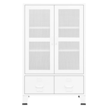 vidaXL Aufbewahrungsbox Lagerschrank Industrial Weiß 70x40x115 cm Metall (1 St)