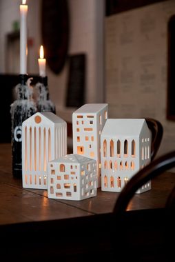 Kähler Teelichthalter, Lichthaus HIGH building Keramik weiß