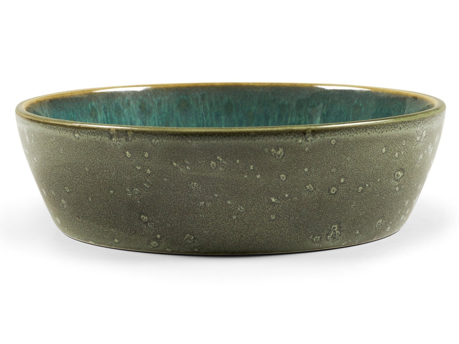 Bitz Schale Bowl matt green / shiny green 18 cm, Steinzeug, (Bowls), Suppenschale 18 cm Steinzeug Grün/Grün