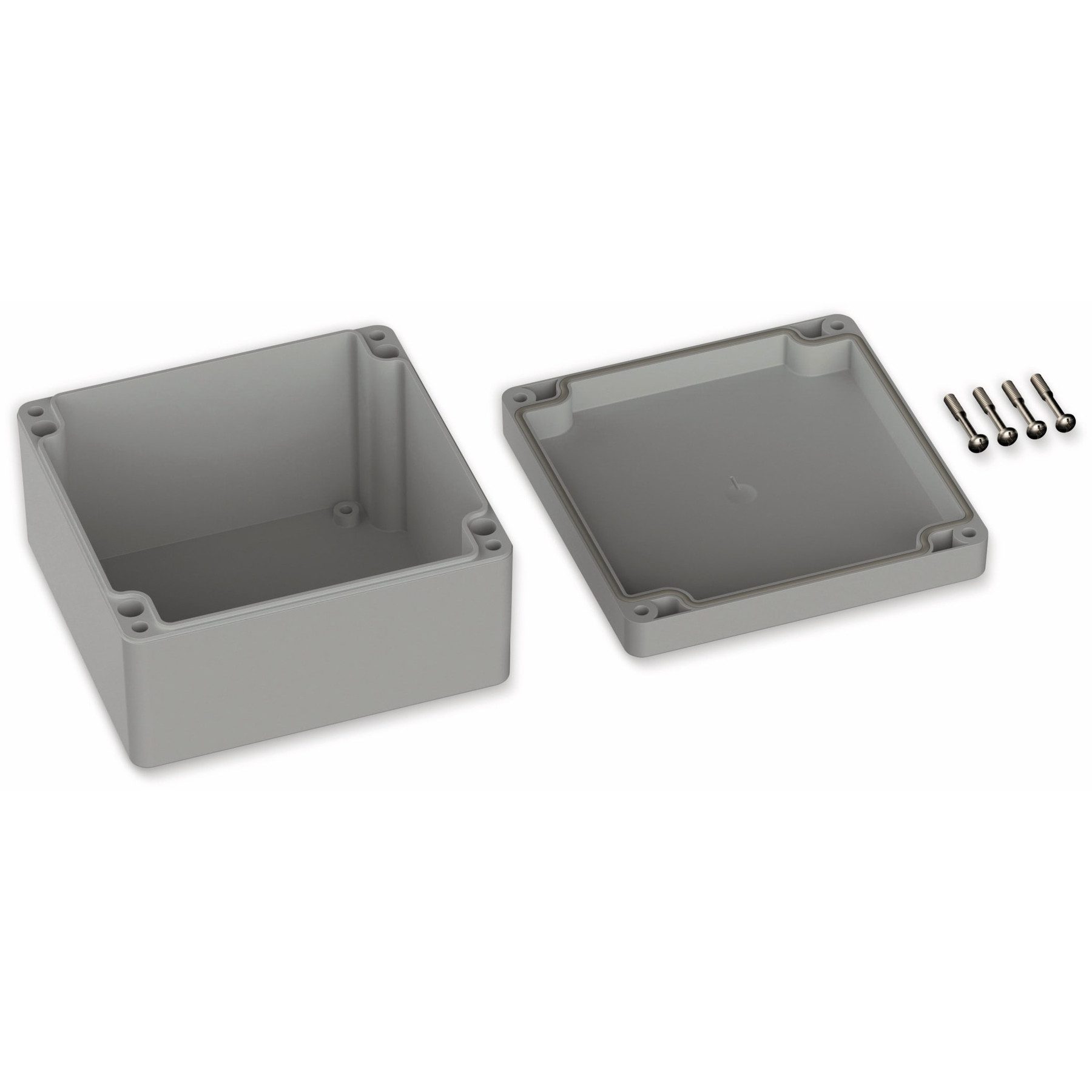 Pollin Verteilerbox POLLIN, ABS Gehäuse, 122 x 120 x 55 mm, IP65, Lichtgrau