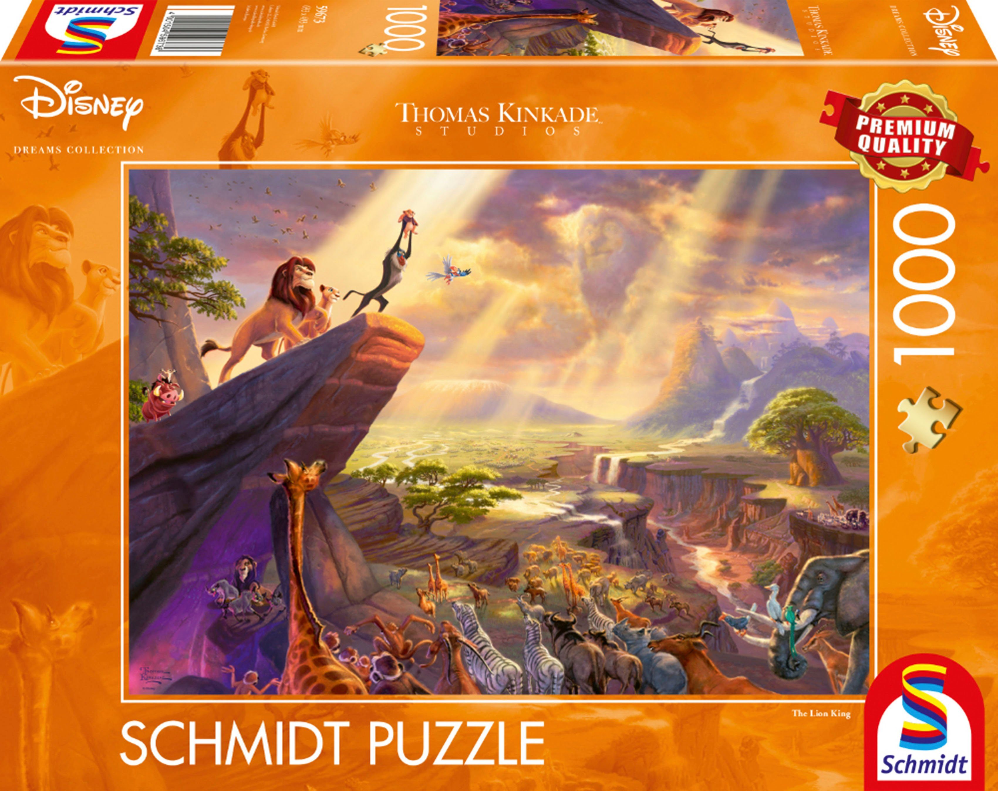 Schmidt Spiele Puzzle Disney, König der Löwen, 1000 Puzzleteile, Thomas Kinkade; Made in Europe