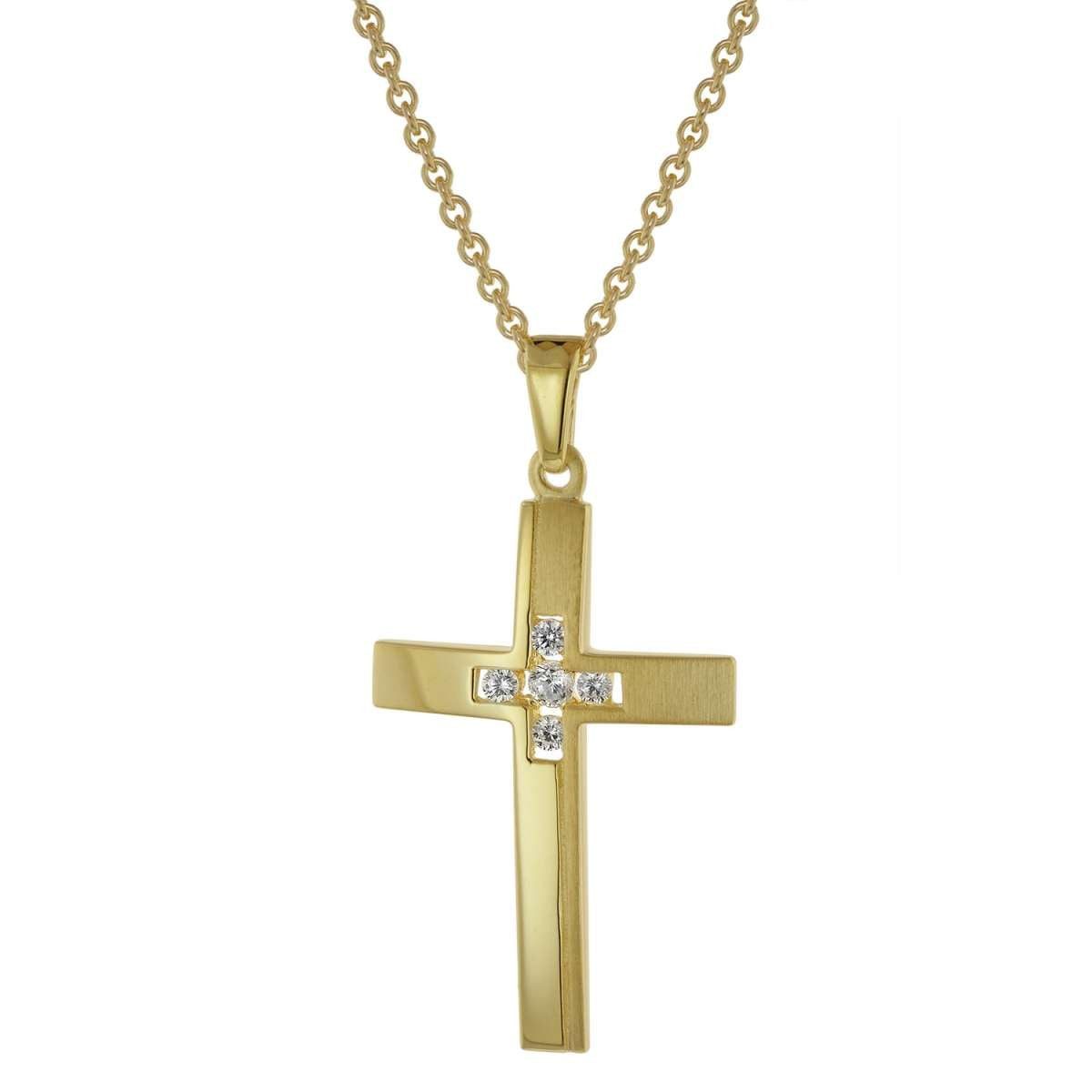 trendor Kreuzkette 39018, mit Kreuz Gold auf Silber