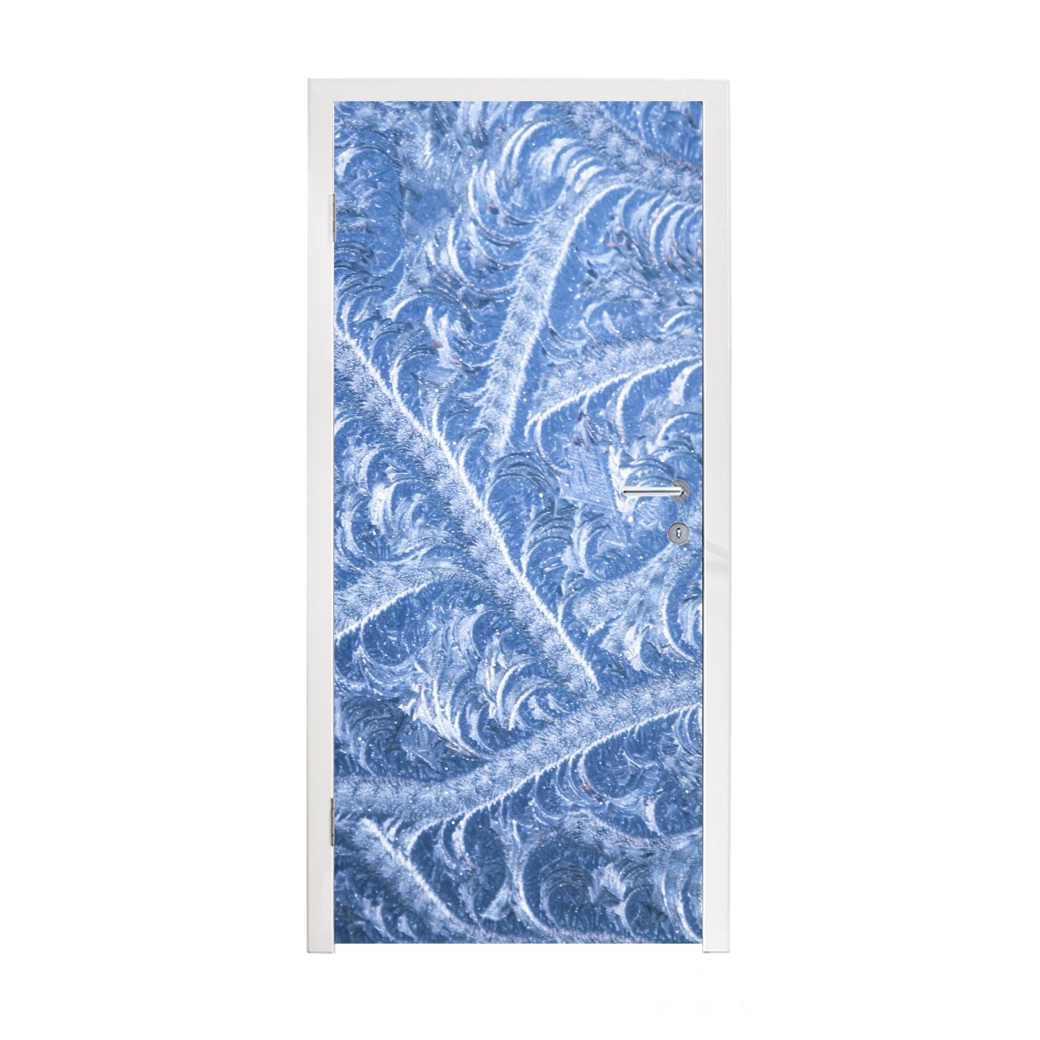 MuchoWow Türtapete Gefrorene Eisflocken, Matt, bedruckt, (1 St), Fototapete für Tür, Türaufkleber, 75x205 cm
