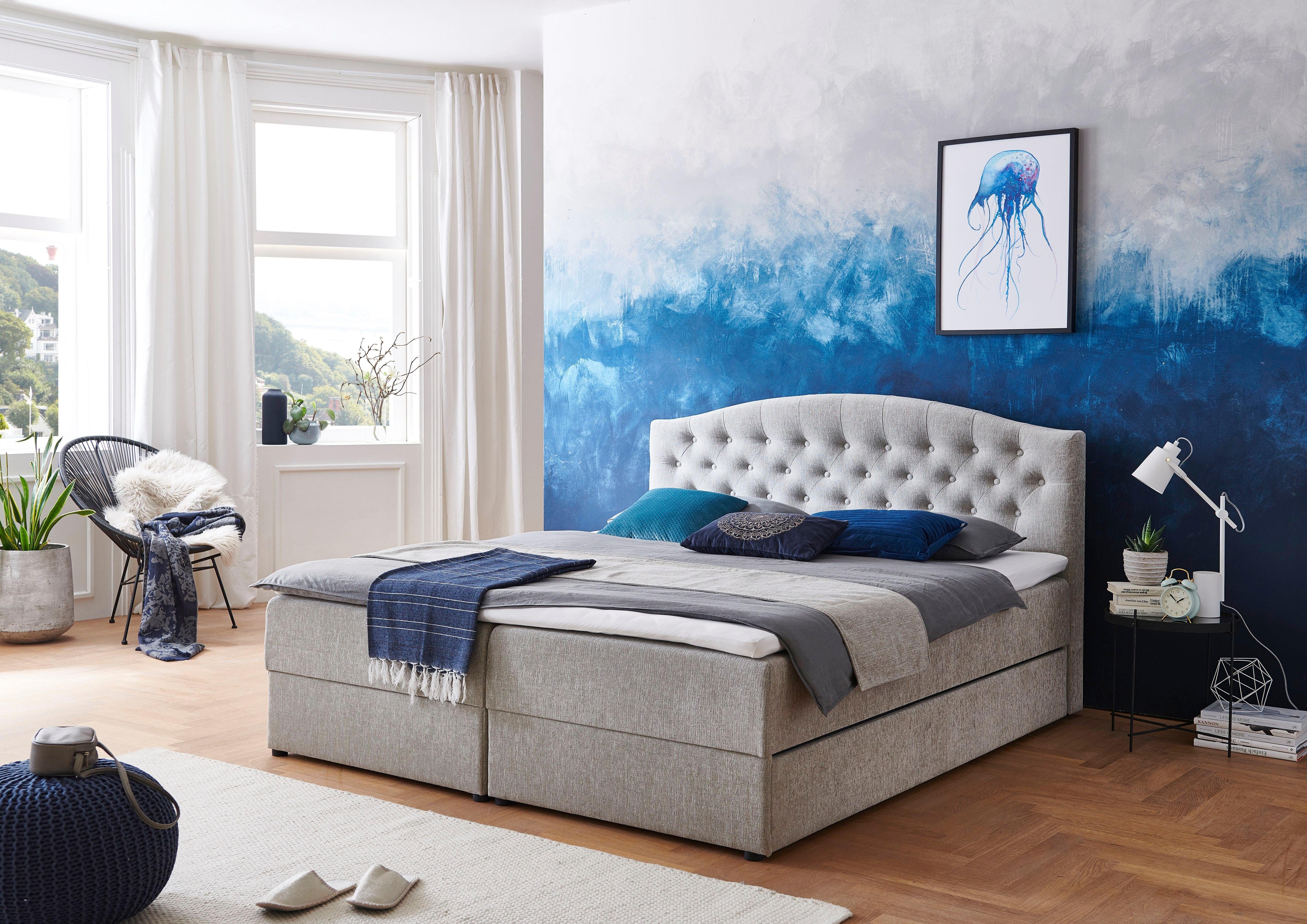 ATLANTIC home collection Boxspringbett Lotte, mit Topper, Bettkasten und Gästebett