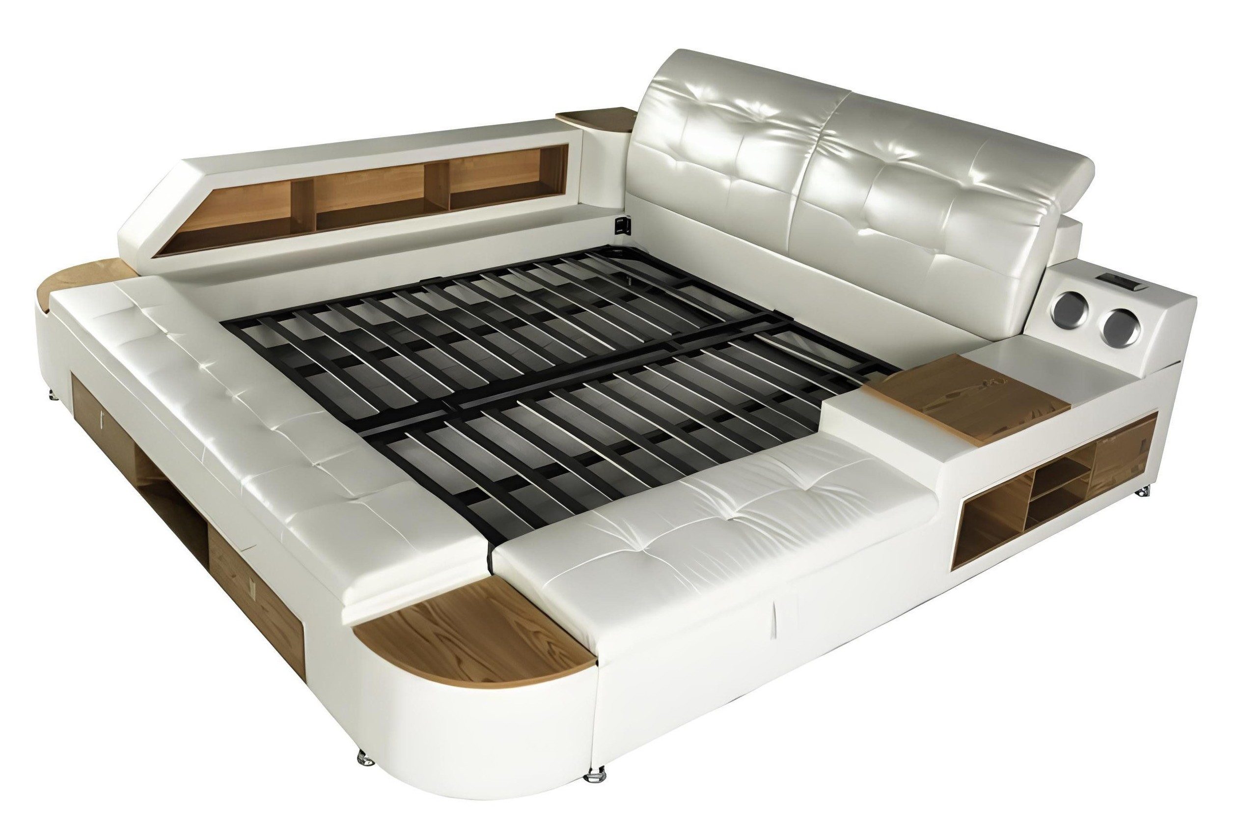 Xlmoebel Multimediabett Multifunktionsbett mit Sofa und Doppelbettfunktion (1-tlg., Bett), Hergestellt in Europa